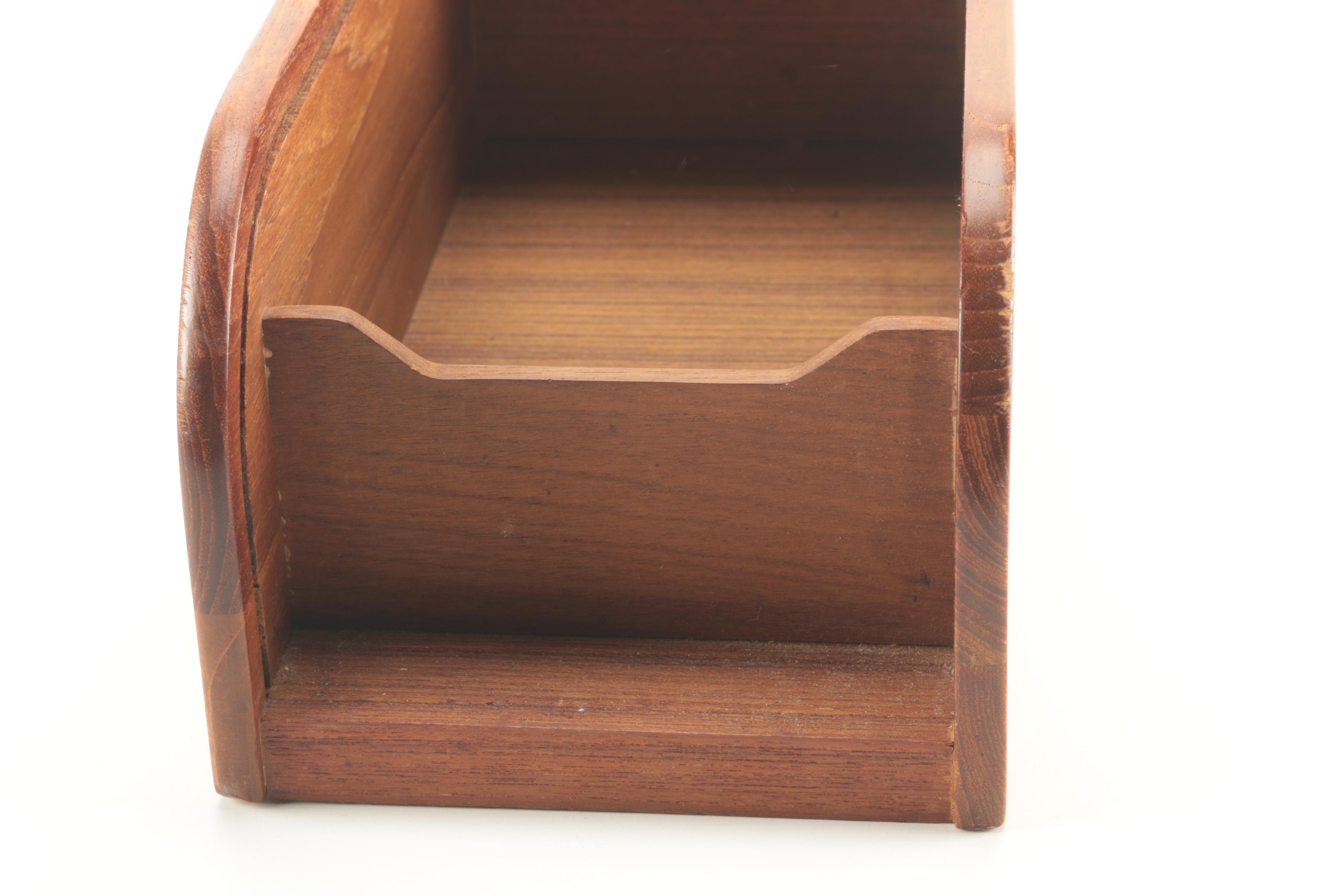 Vintage Teak Roll Top Storage Container by Kalmar