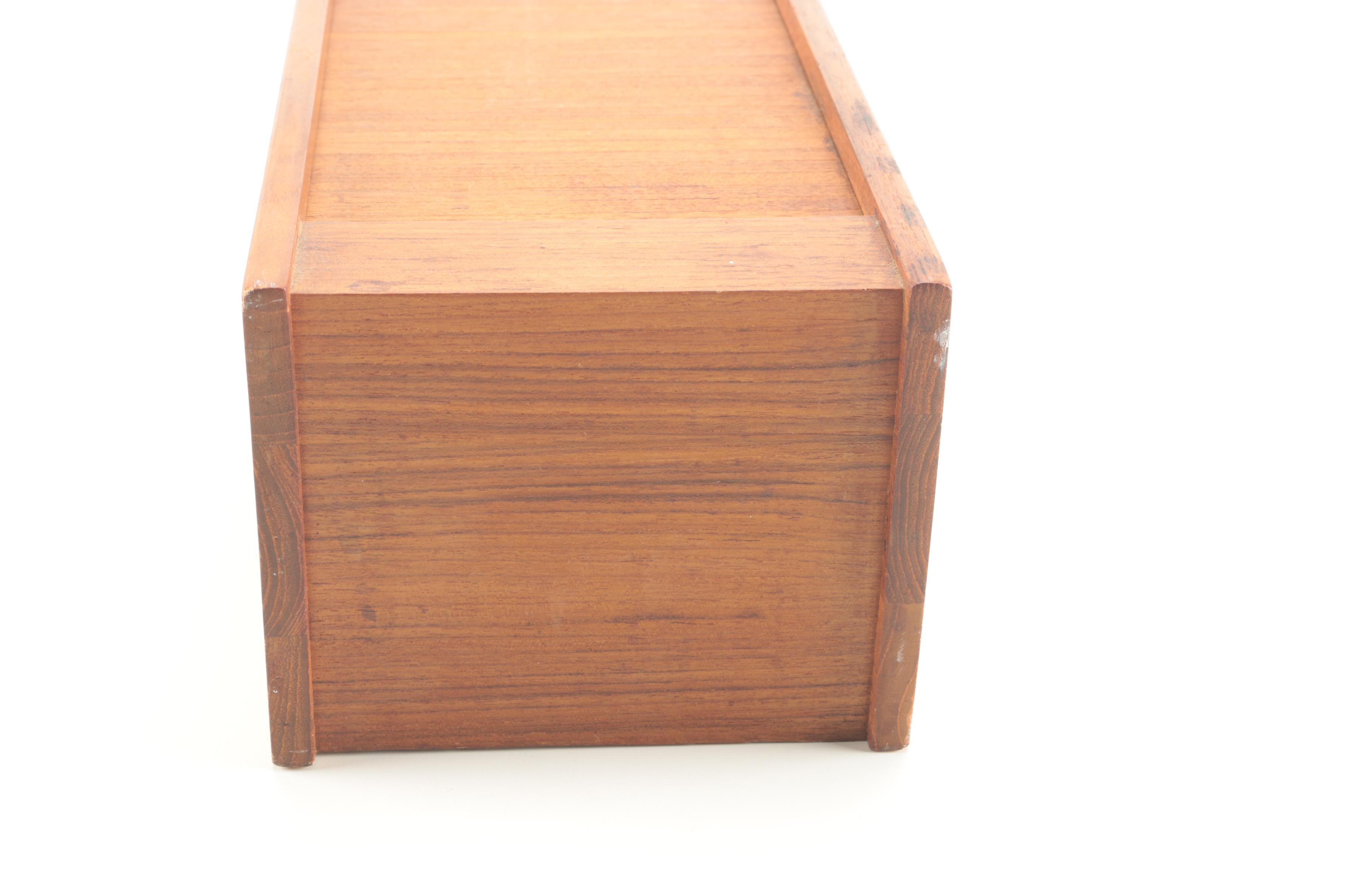 Vintage Teak Roll Top Storage Container by Kalmar