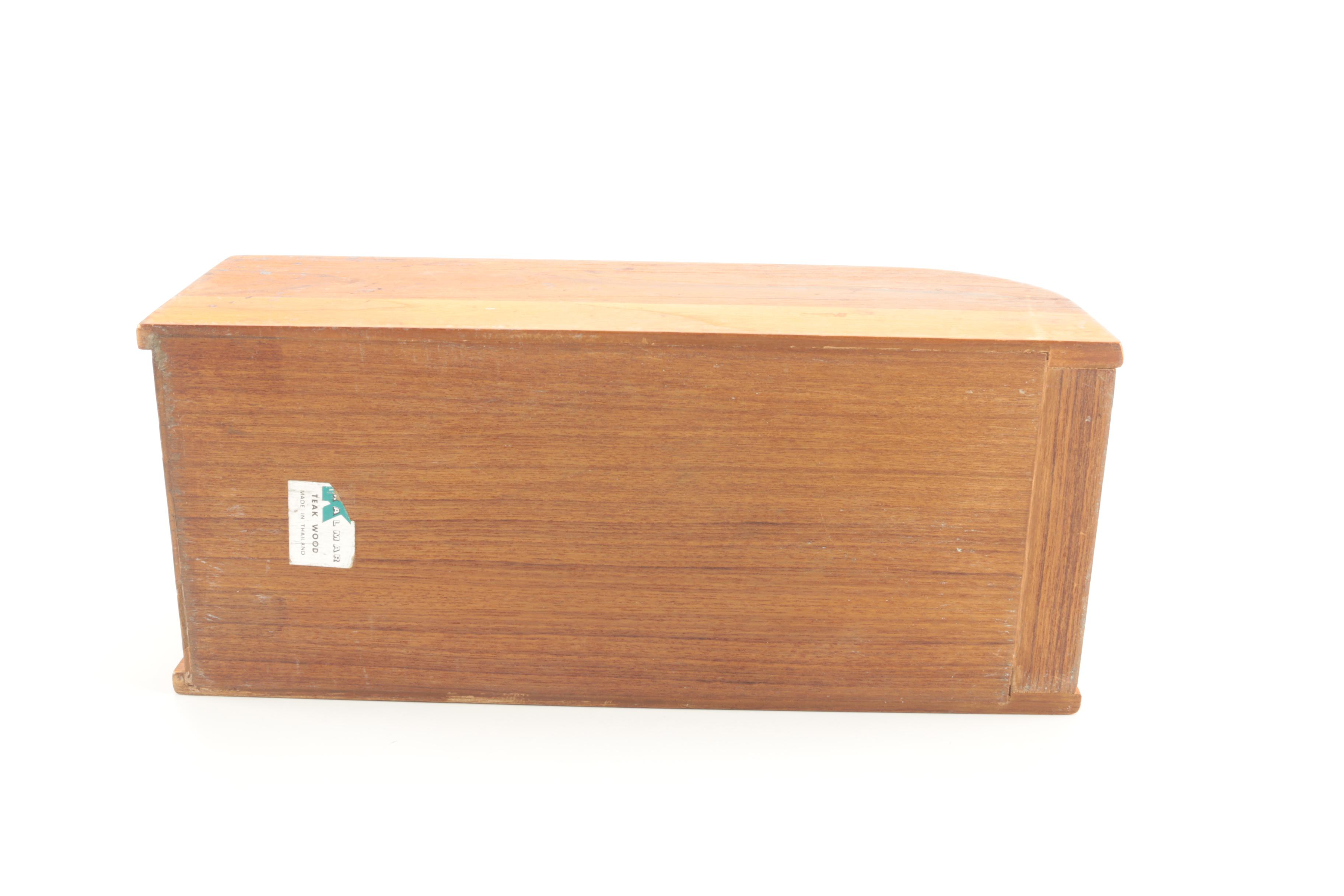 Vintage Teak Roll Top Storage Container by Kalmar