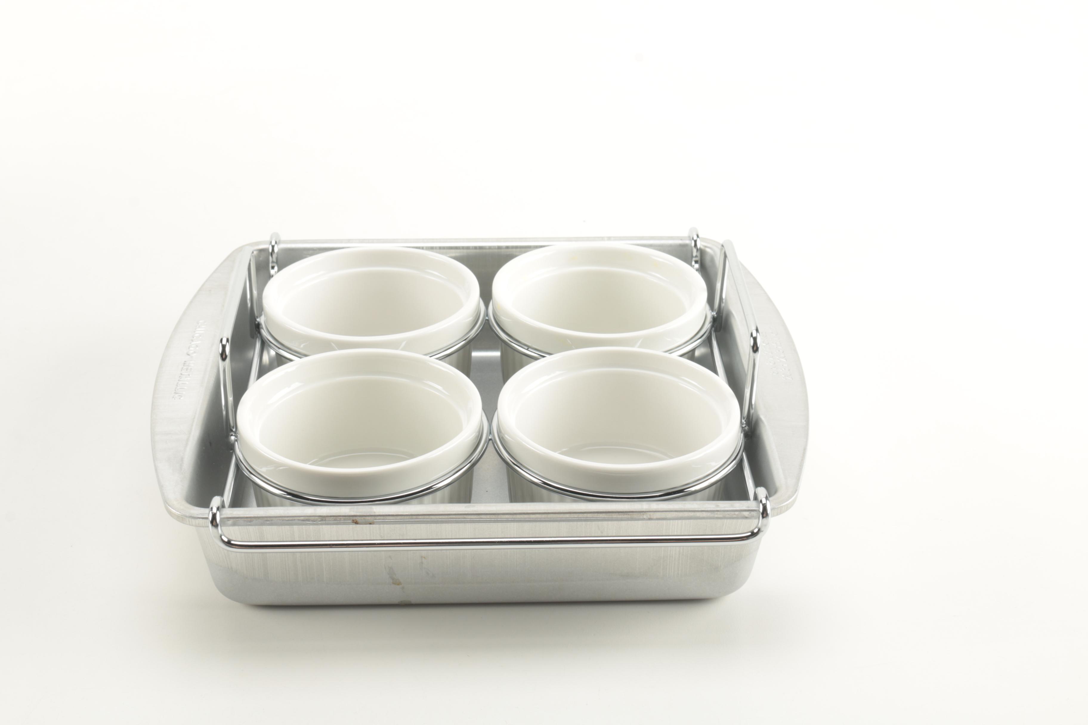 Crème Brulée Sets and Other Bakeware Including Pyrex and Corningware