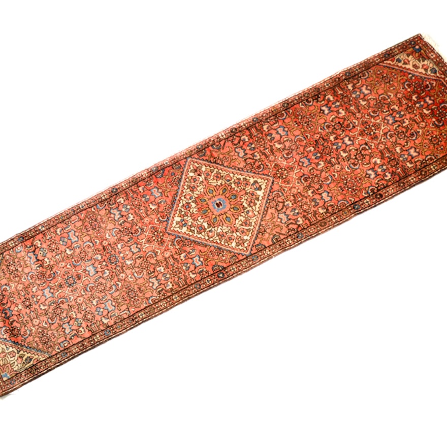 Hand-Knotted Persian Zanjan Carpet Runner