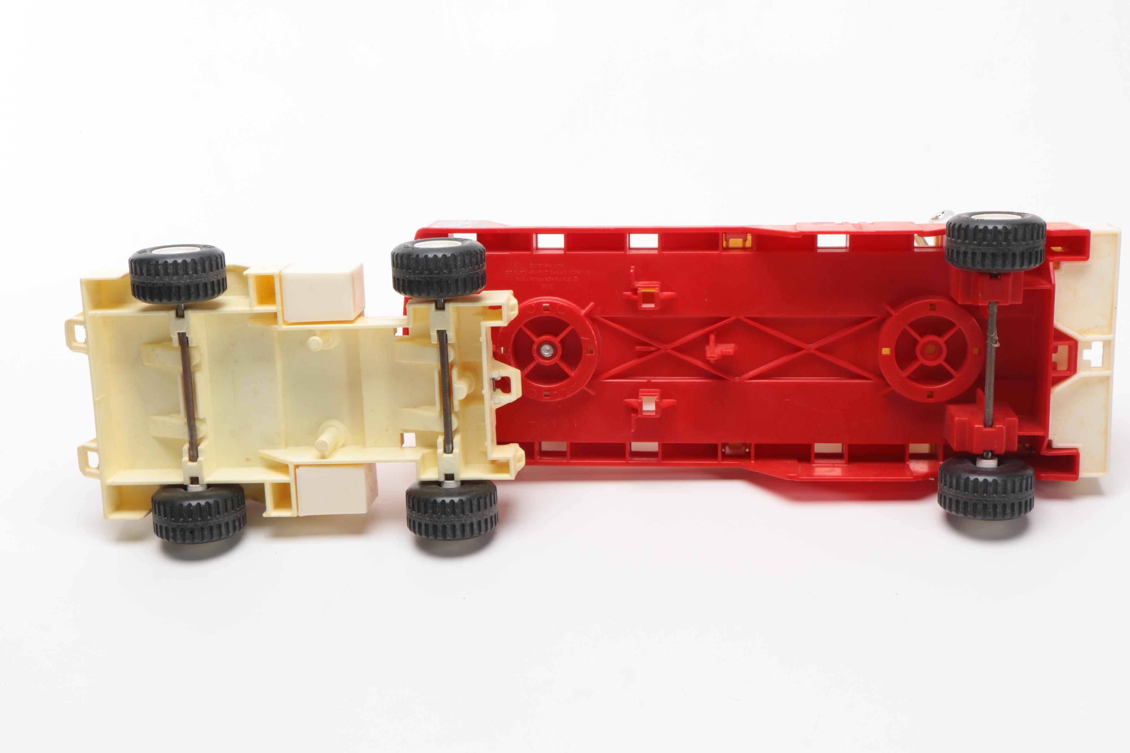 Vintage Fisher-Price Husky Helpers Fire Truck and Firefighter