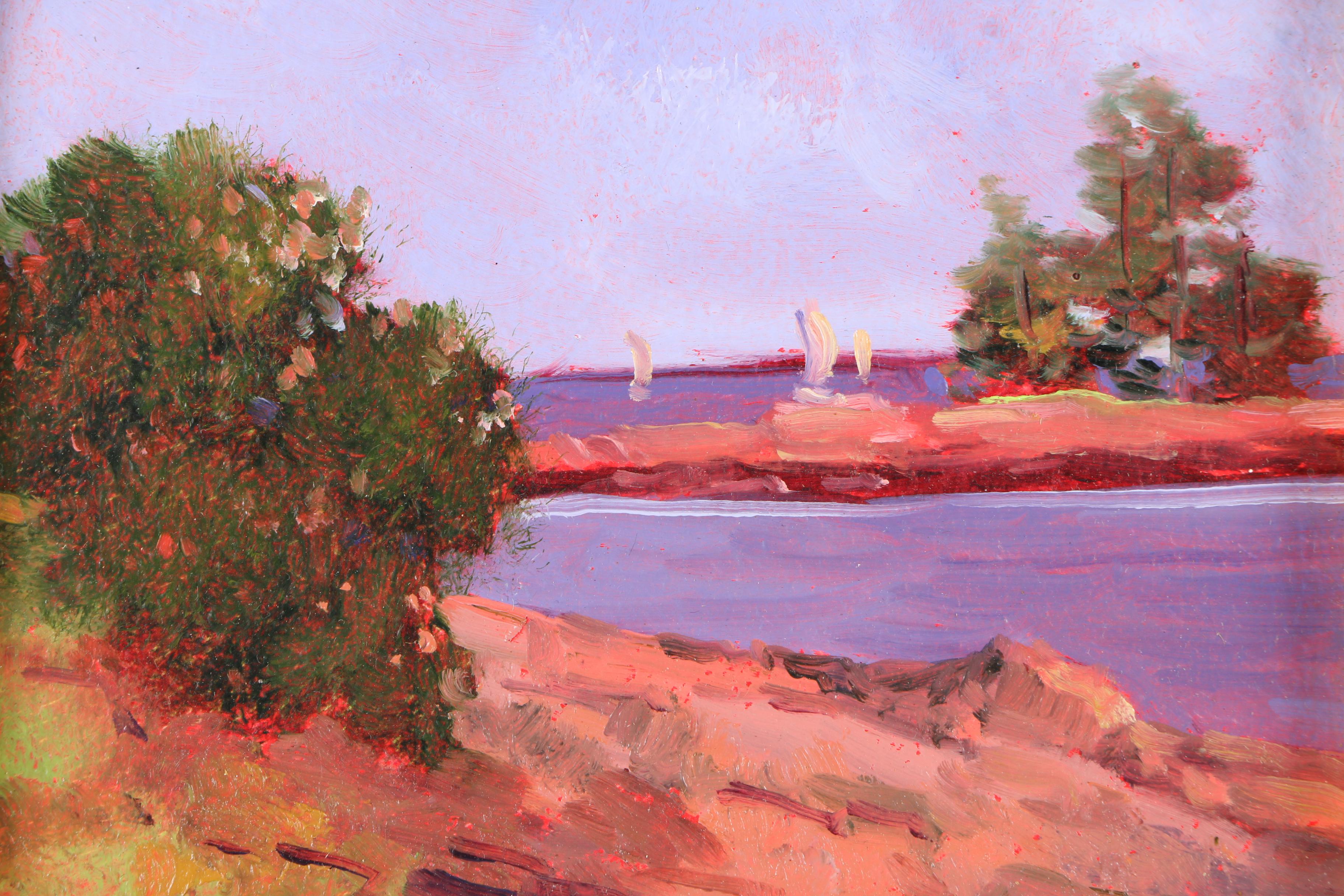 Monique Sakellarios Oil on Board Painting "Ocean Point"