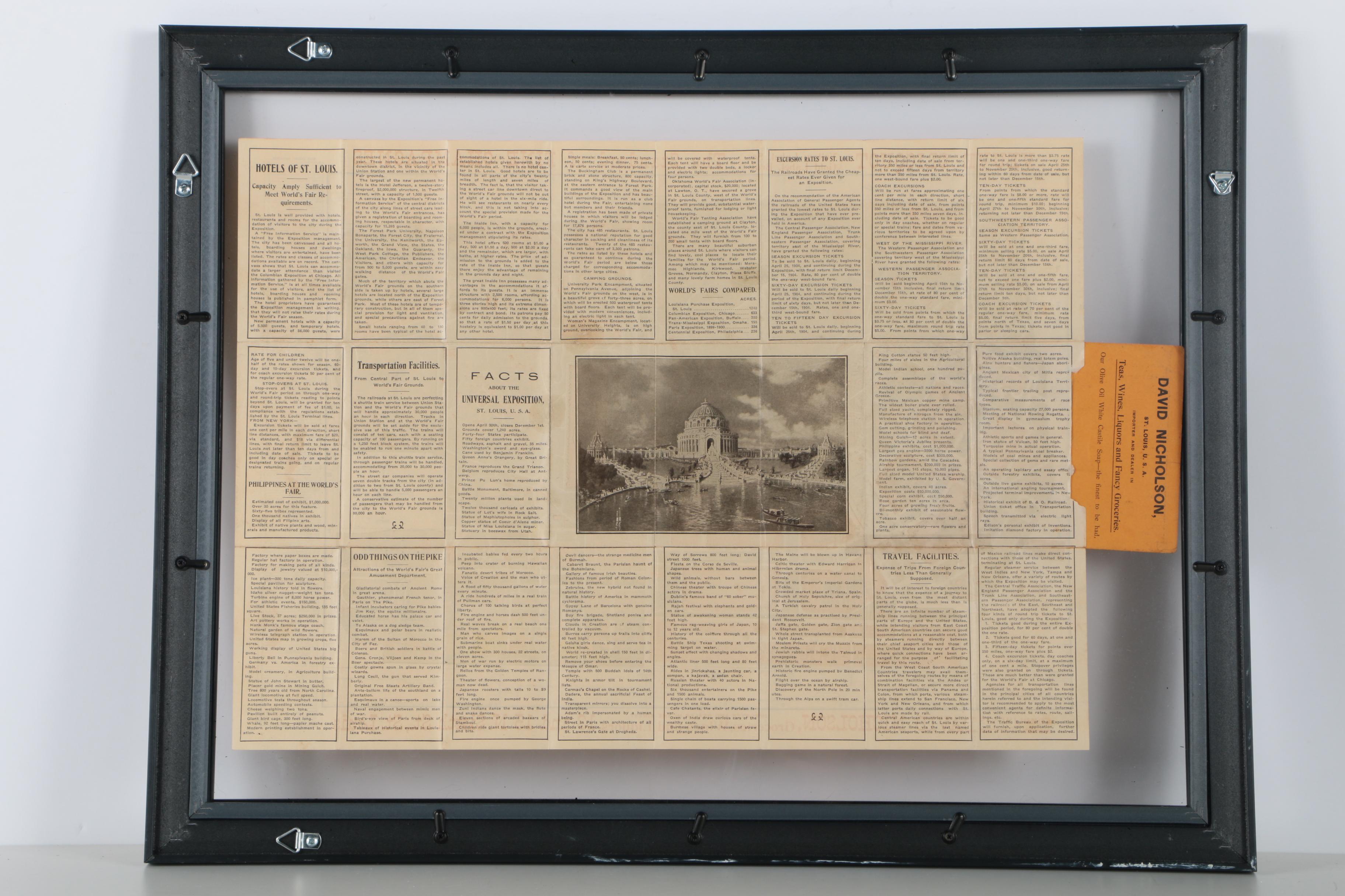 Framed Print of "Ground Plan of the 1904 Louisiana Purchase Exposition"