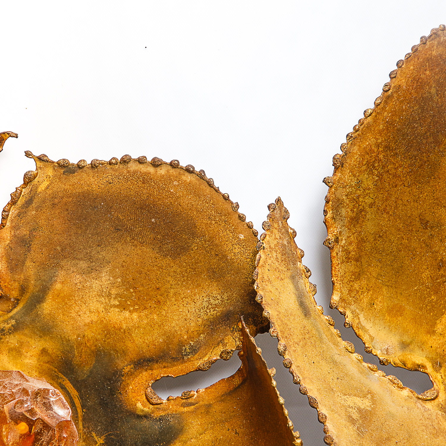 Mid Century Brutalist Metal Flower Wall Hanging