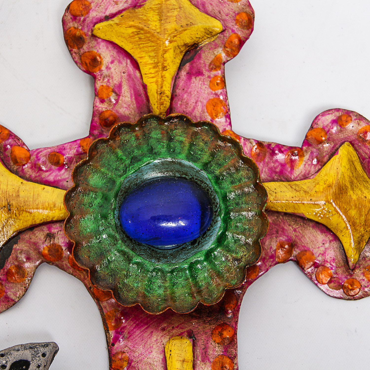 Collection of Vintage Wooden, Metal and Ceramic Folk Art Crosses