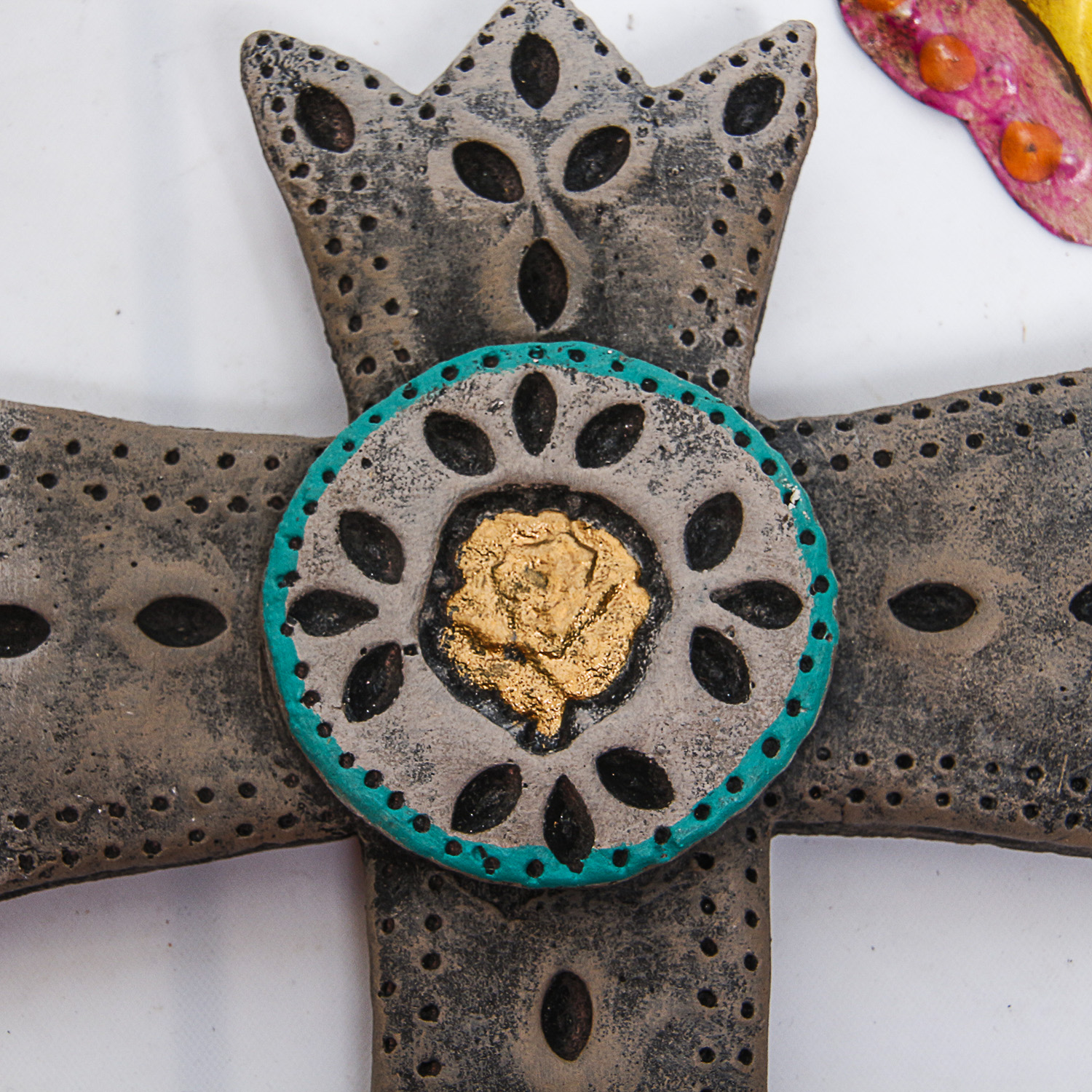 Collection of Vintage Wooden, Metal and Ceramic Folk Art Crosses