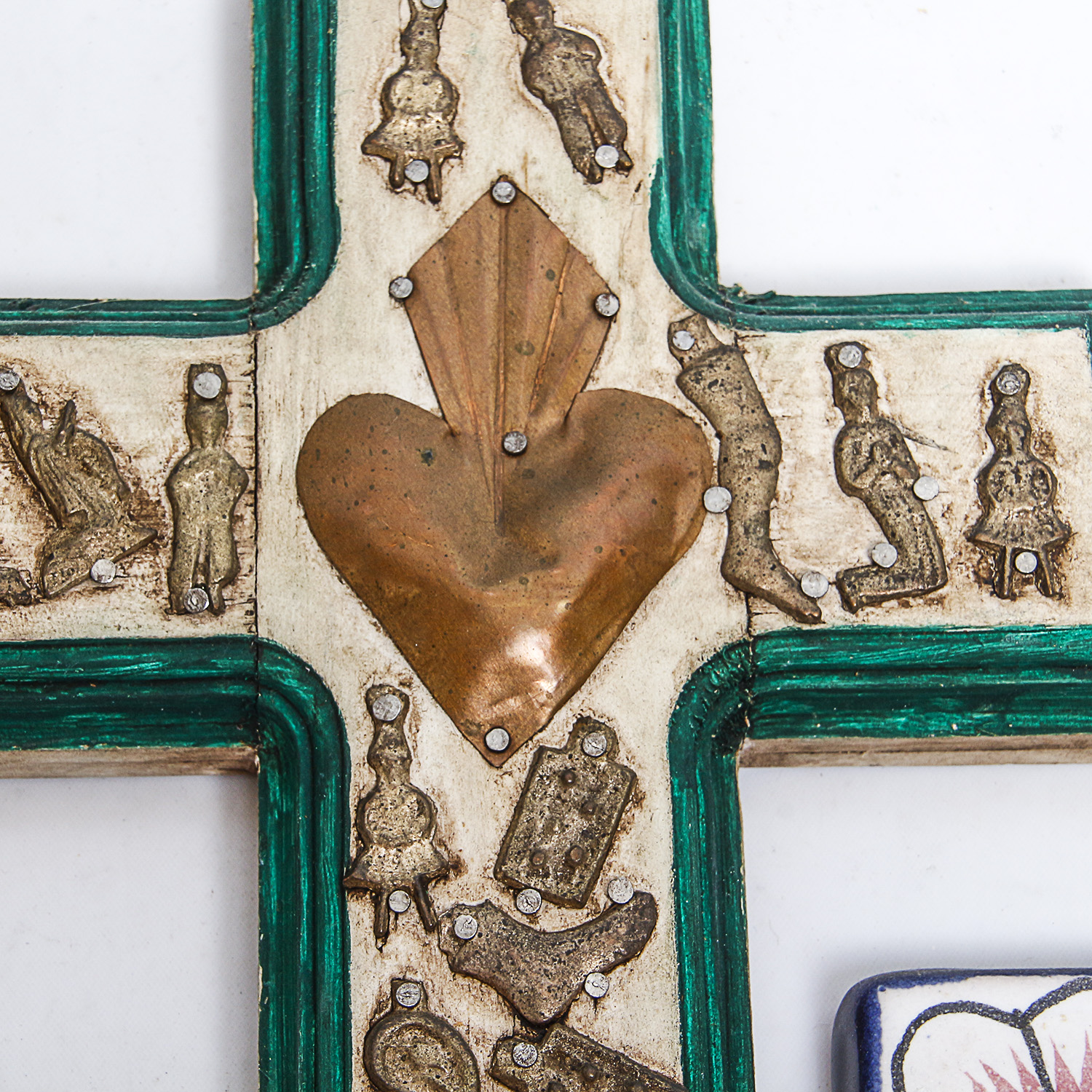 Collection of Vintage Wooden, Metal and Ceramic Folk Art Crosses