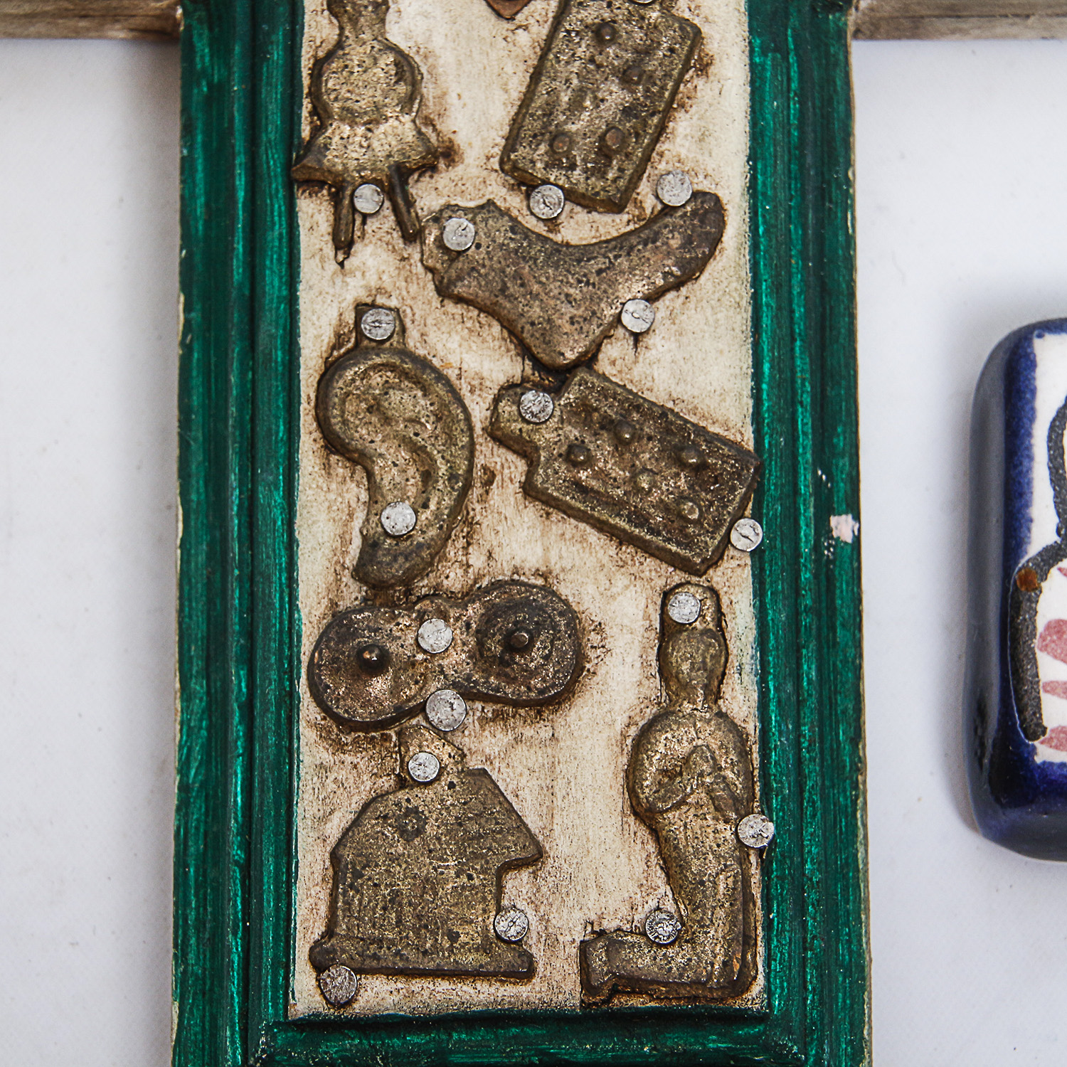 Collection of Vintage Wooden, Metal and Ceramic Folk Art Crosses