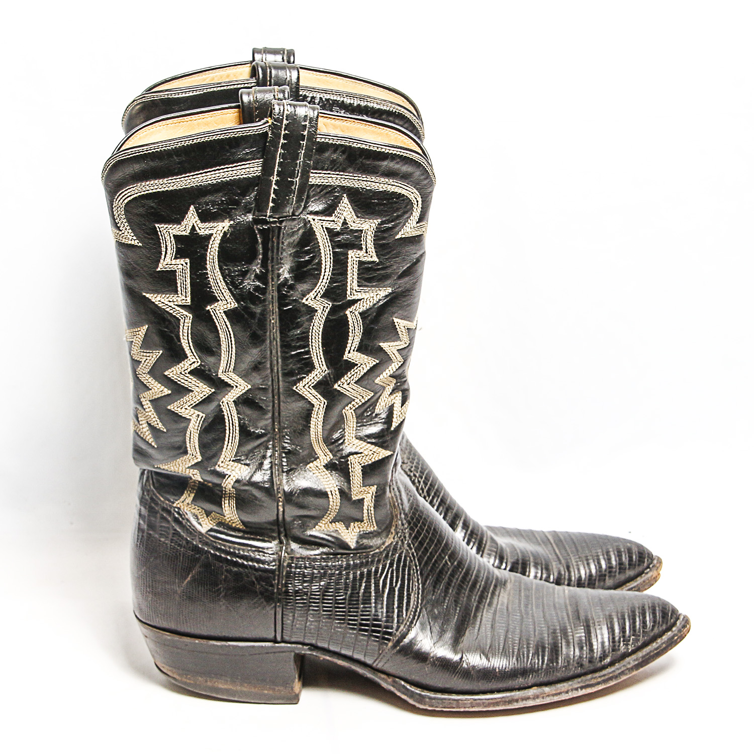 Black Tony Lama Lizard Cowboy Boots