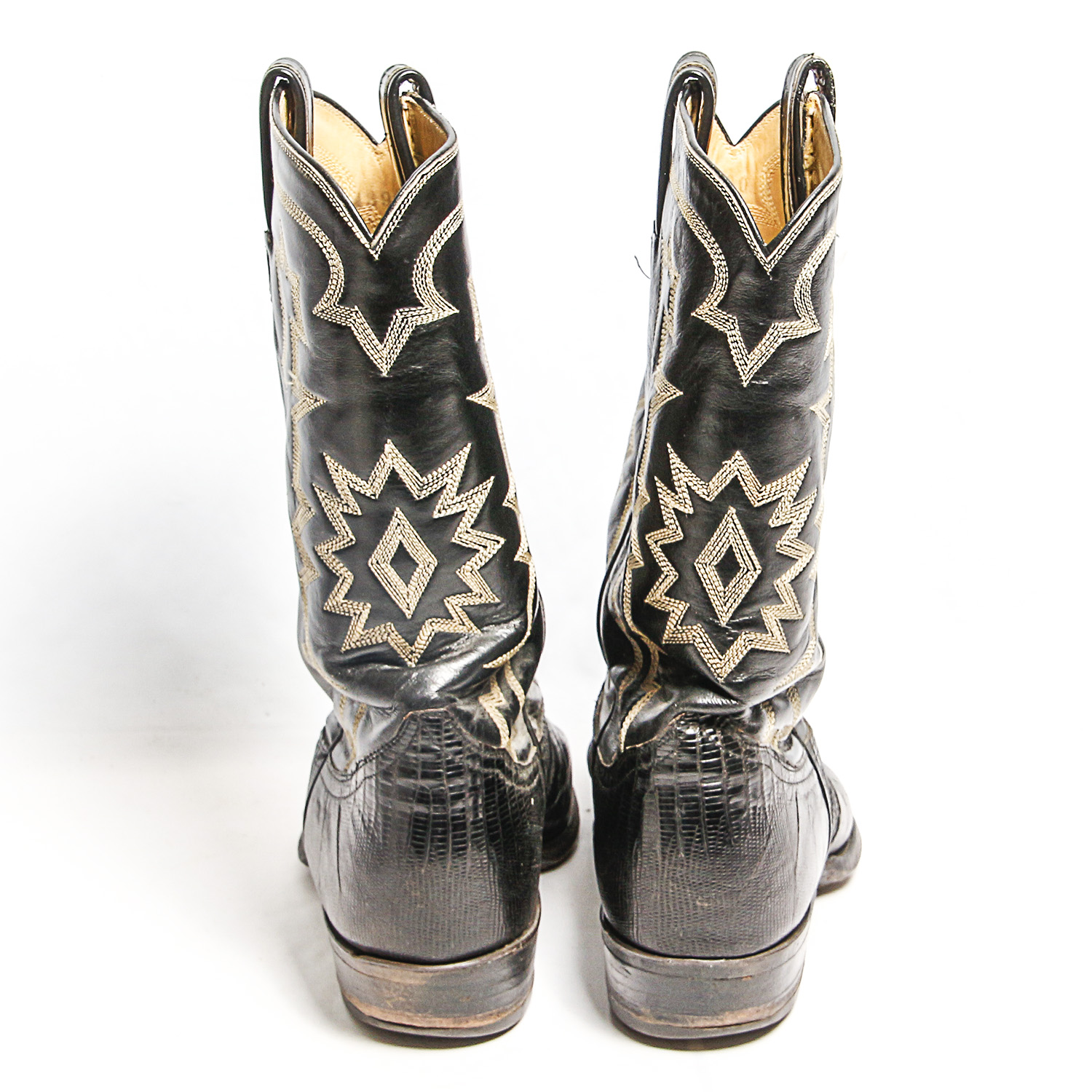 Black Tony Lama Lizard Cowboy Boots