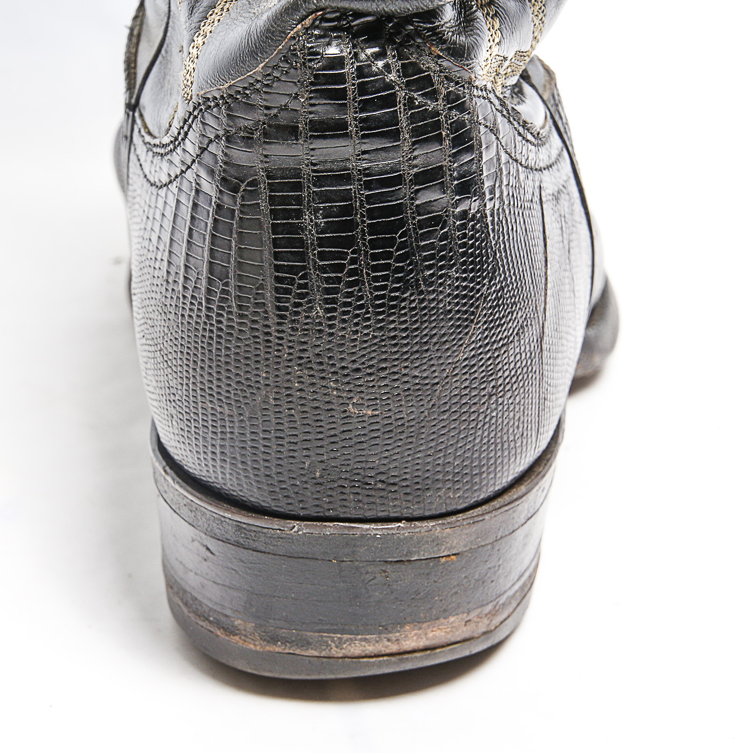 Black Tony Lama Lizard Cowboy Boots