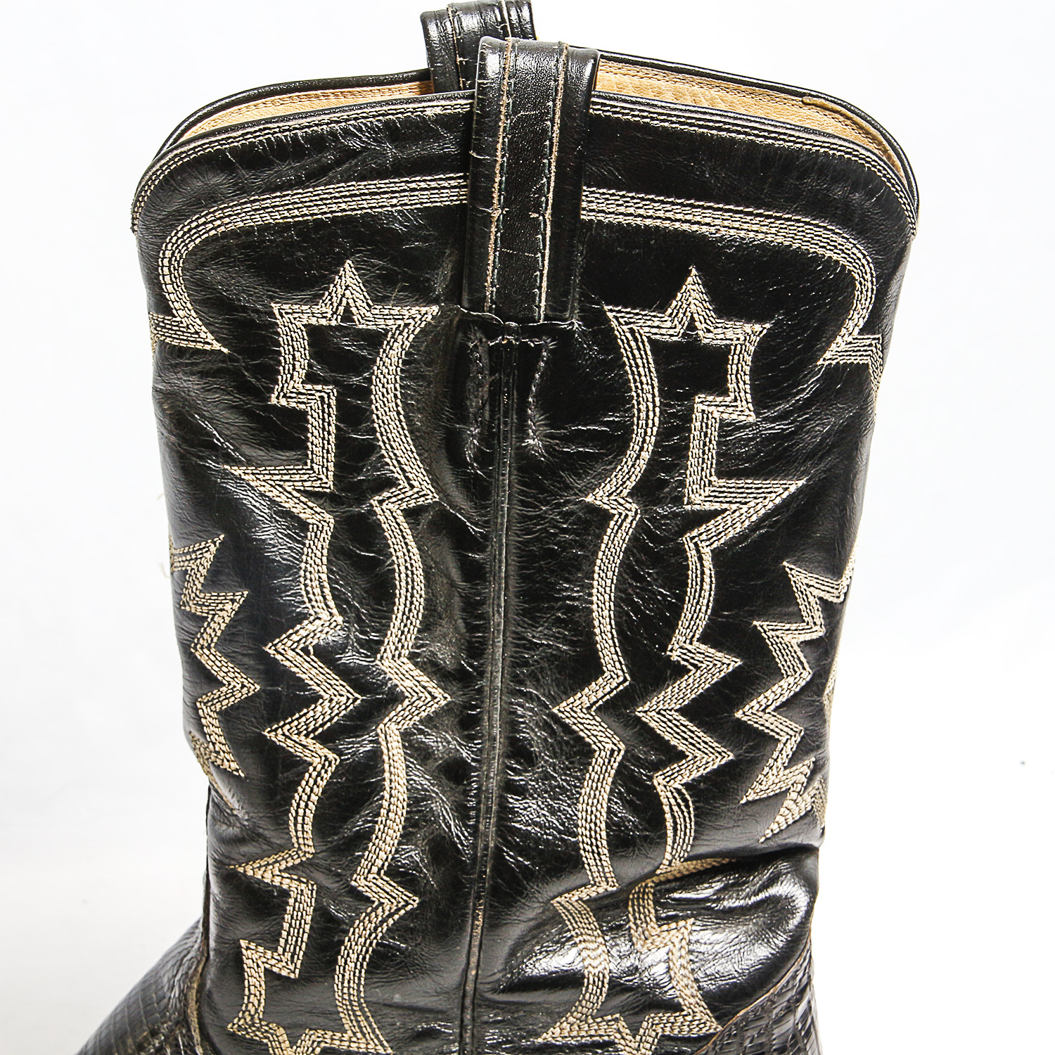 Black Tony Lama Lizard Cowboy Boots