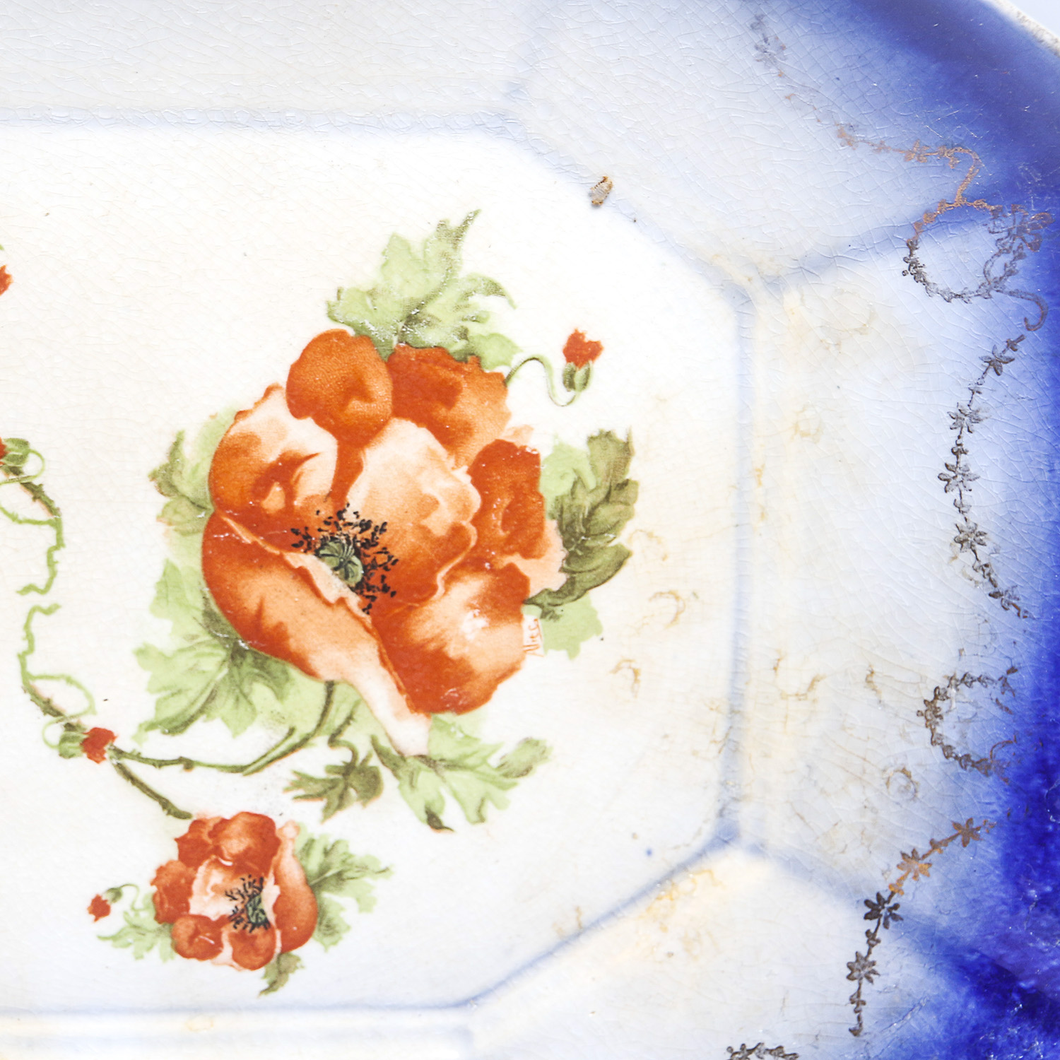 JLmenau Cobalt Tray and La Francaise Flow Blue Floral Platter