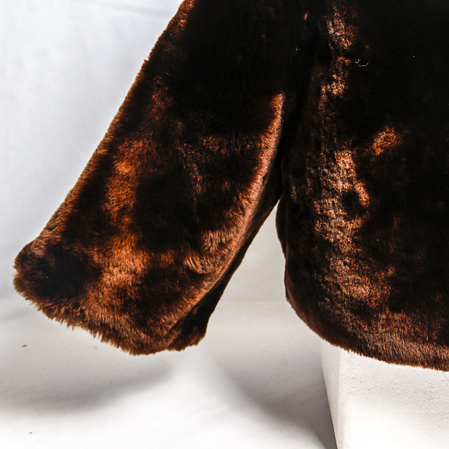 Vintage Chocolate Brown Mouton Bolero