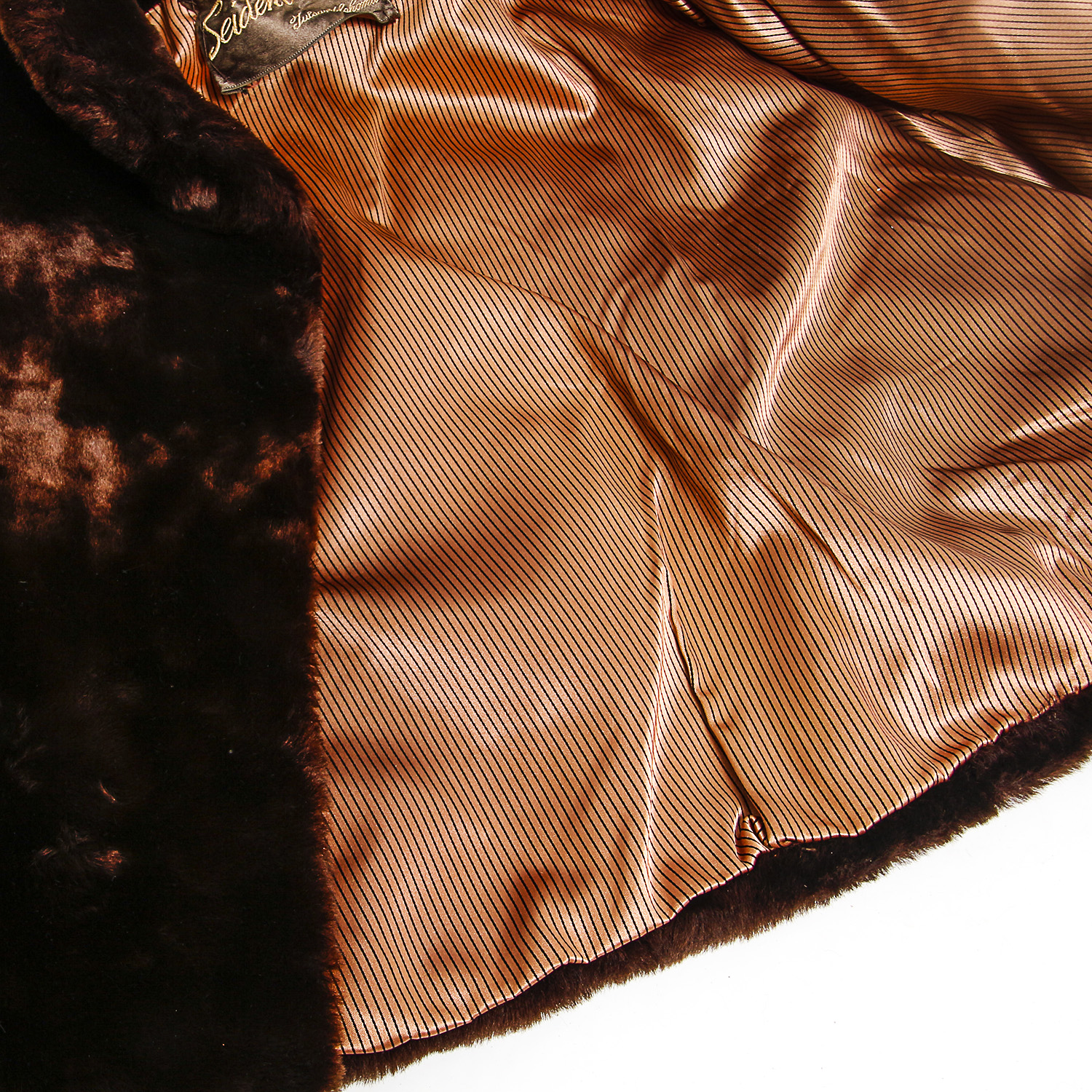 Vintage Chocolate Brown Mouton Bolero