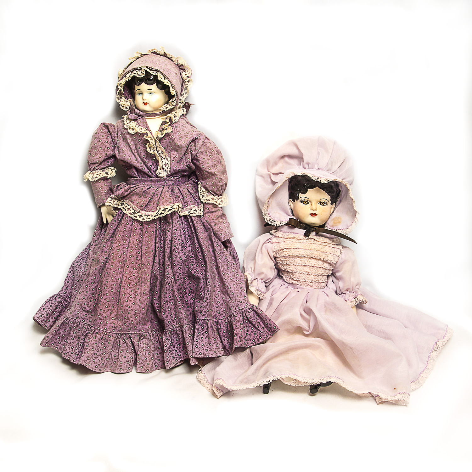 Pair of Vintage Porcelain Dolls