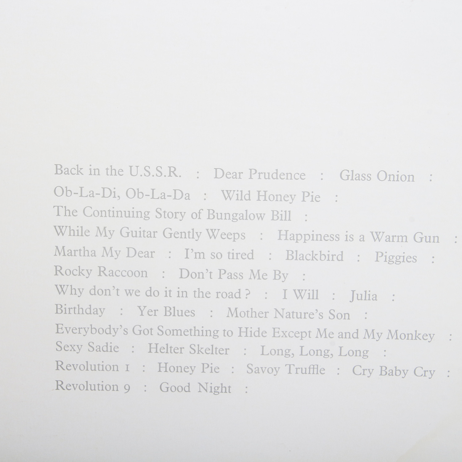 Beatles "White Album" and "Sgt. Pepper's" LPs