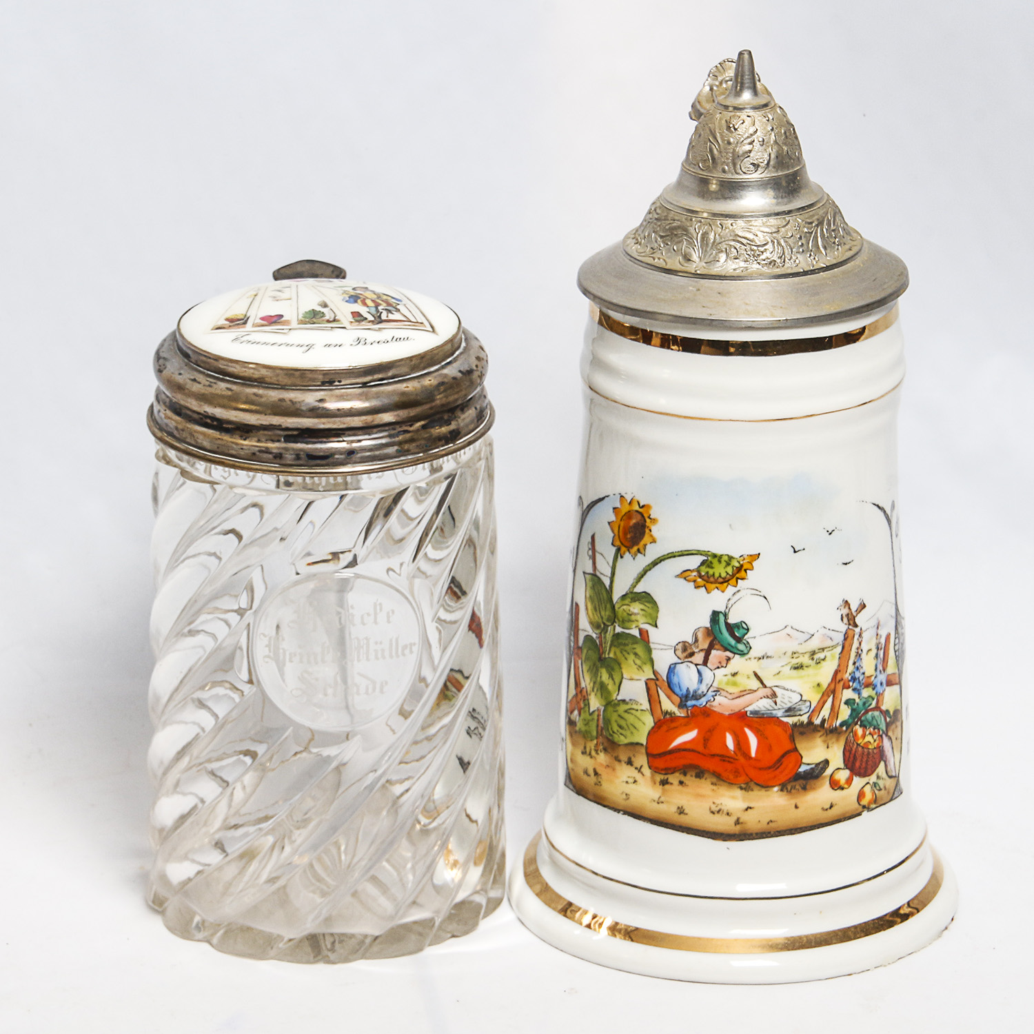 Pair of Vintage German Beer Steins