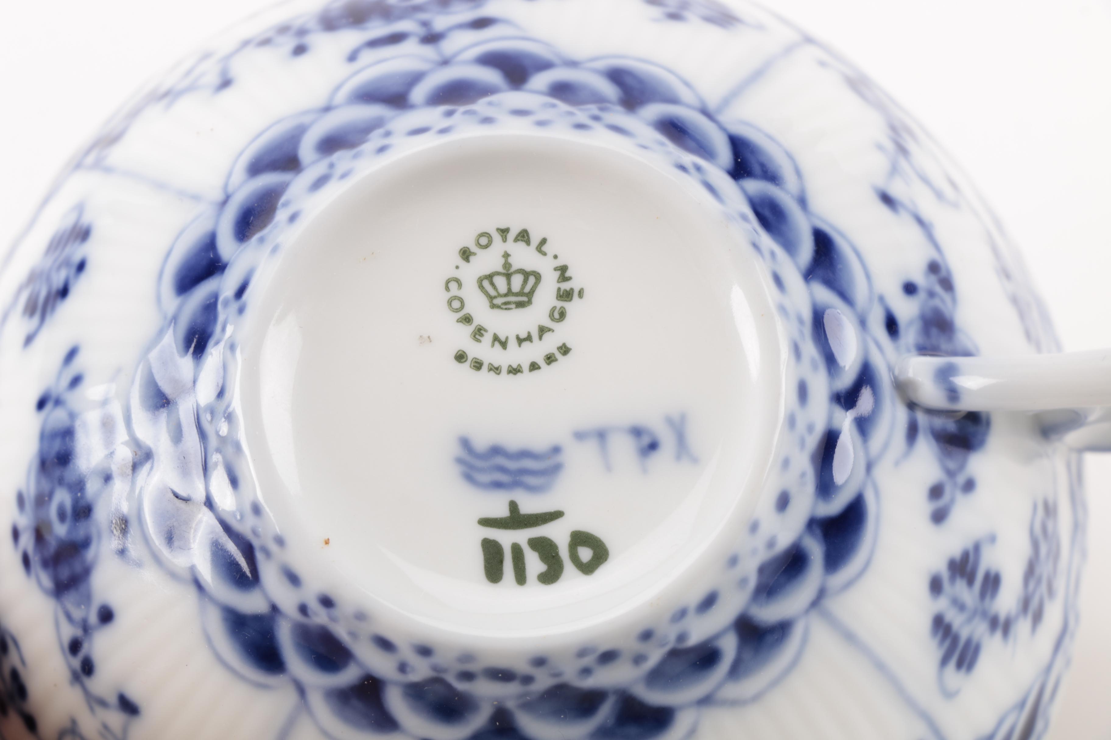 Circa 1930 Royal Copenhagen Porcelain Teacup and Saucer