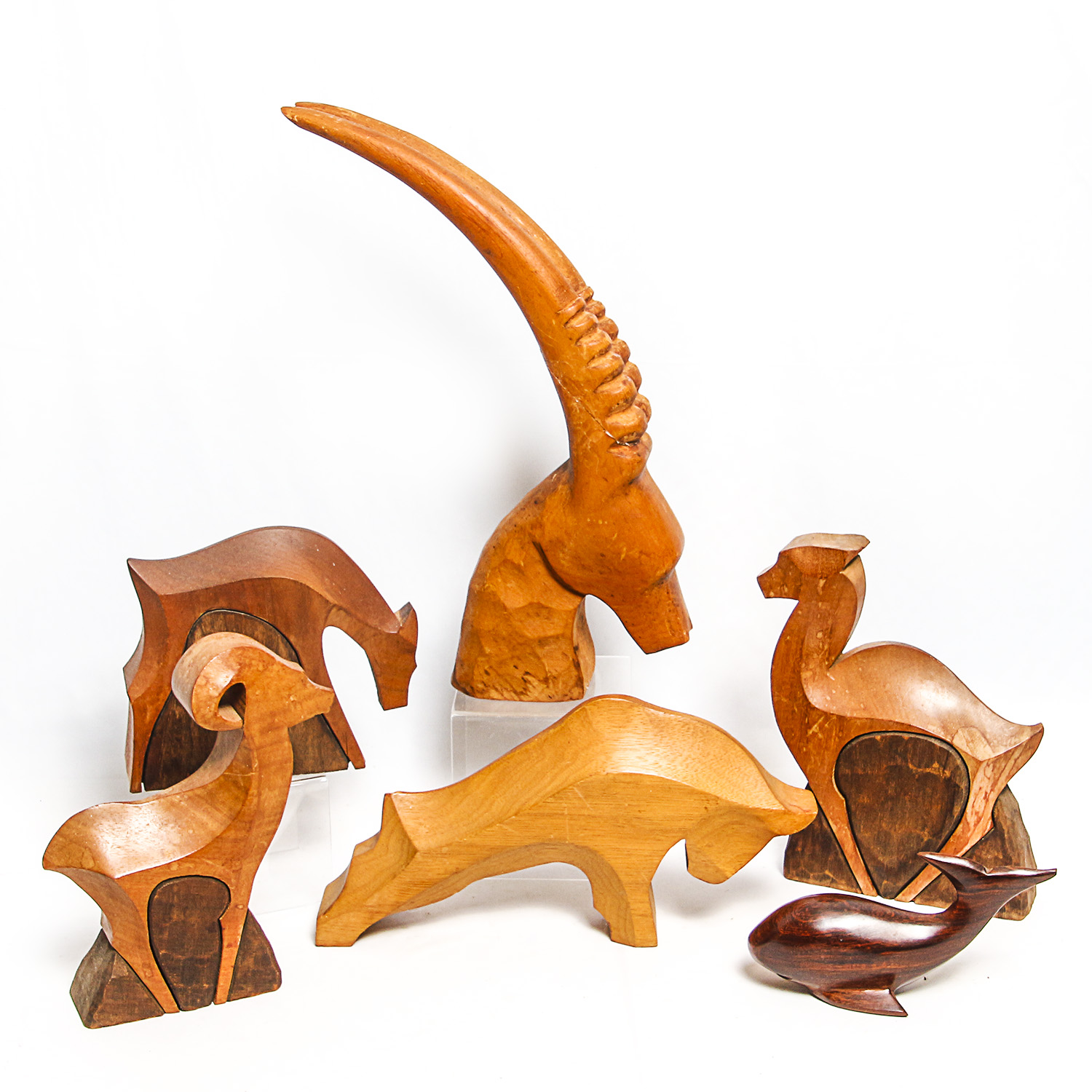 Hand-Carved Wooden Animal Figures