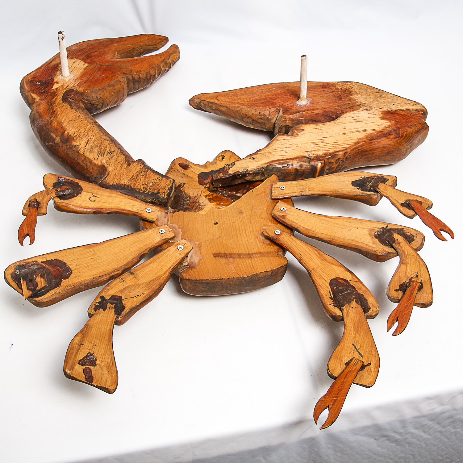 Large Hand-Carved Wooden Sea Creatures