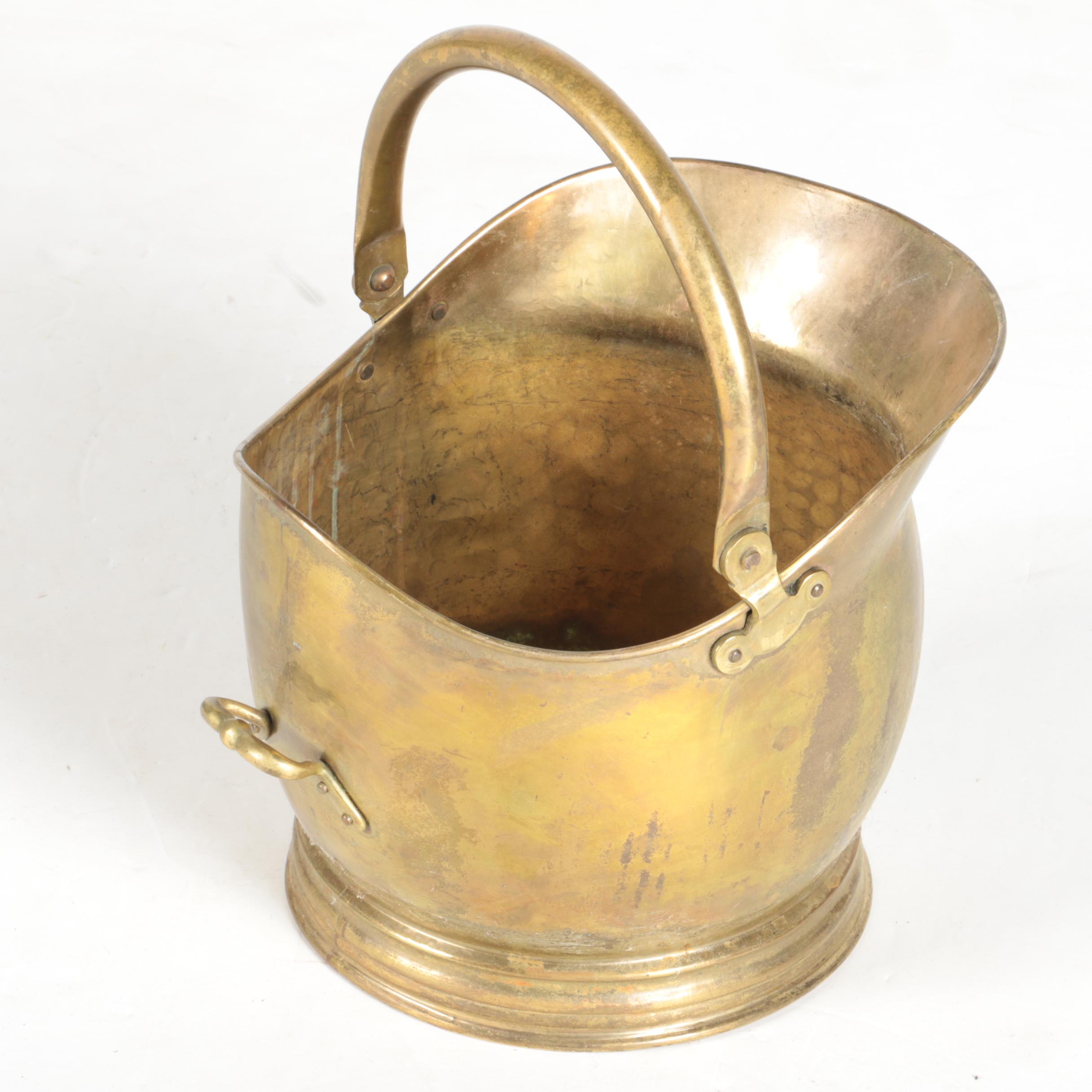 Vintage Fireplace Accessories and a Brass Bucket