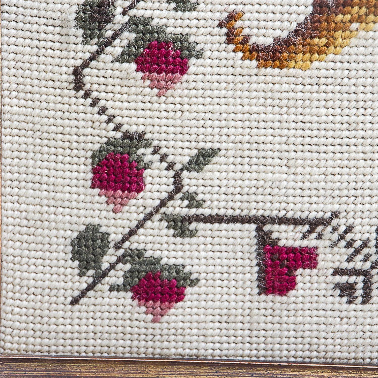 Large Vintage Framed Needlepoint Embroidery