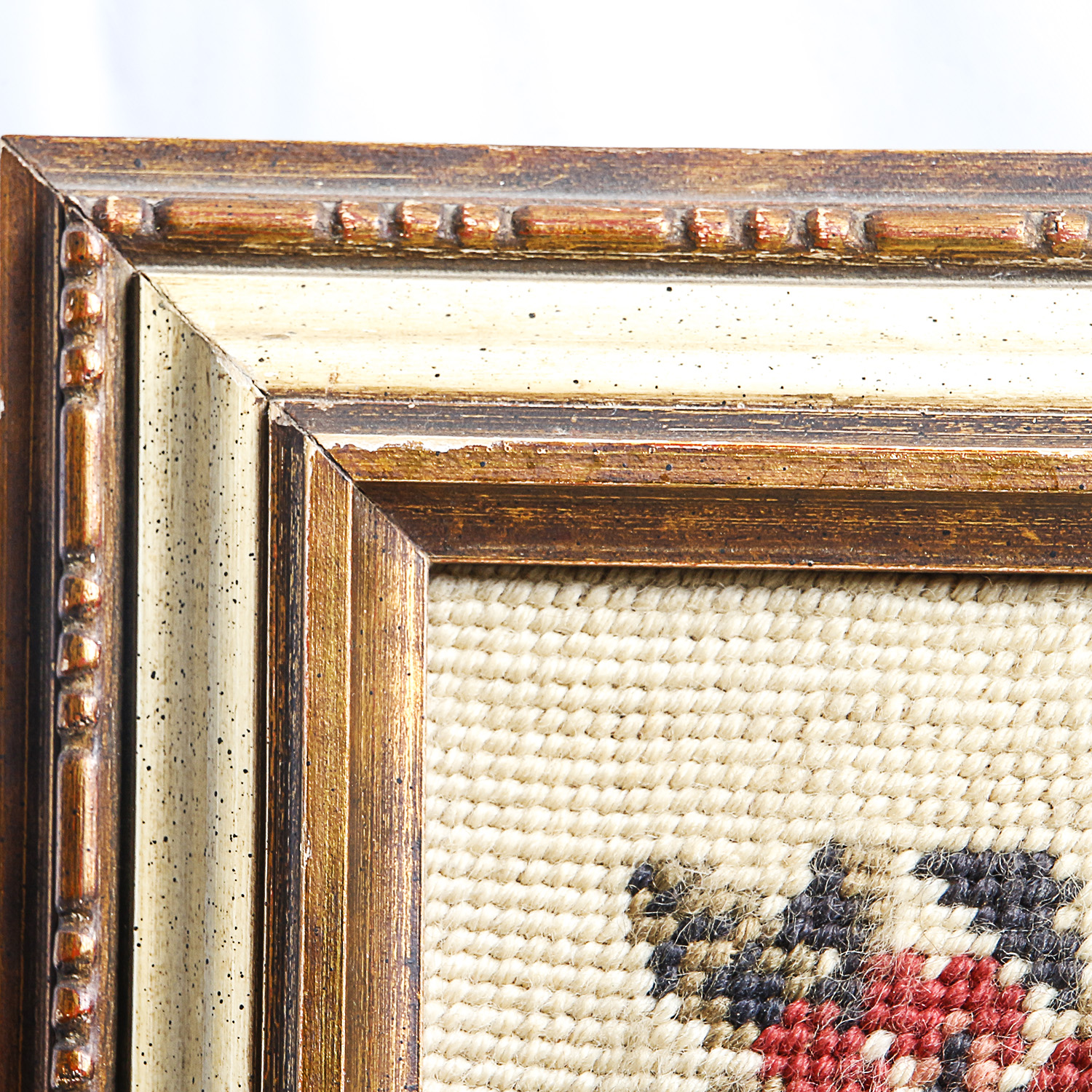 Large Vintage Framed Needlepoint Embroidery