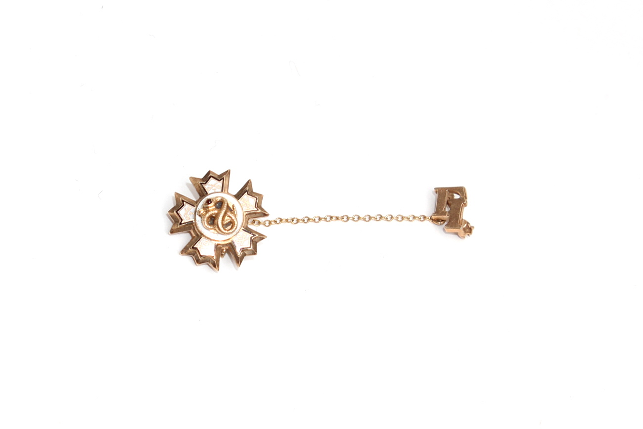 Pair of 10K Gold Fraternal Order Pinbacks