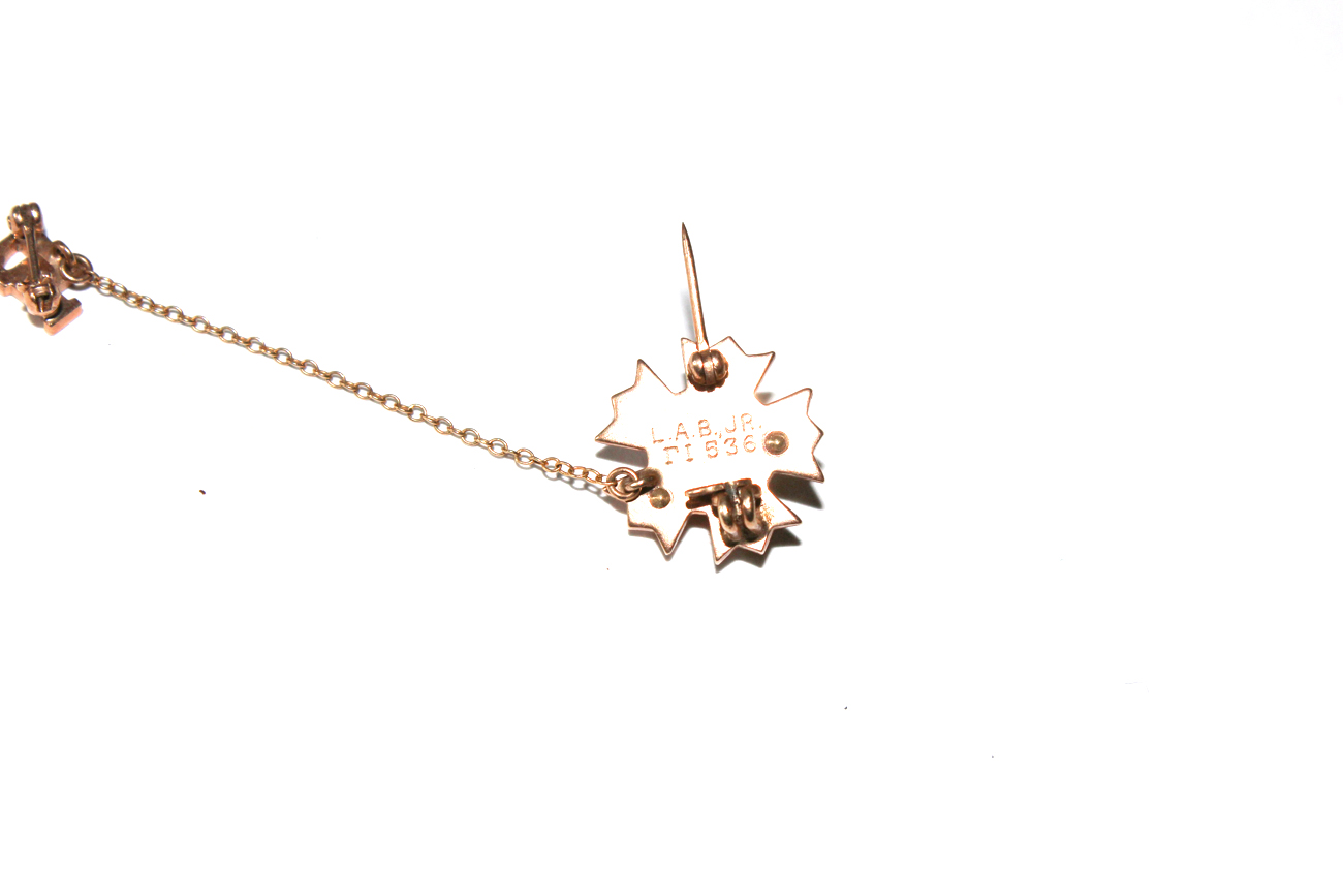 Pair of 10K Gold Fraternal Order Pinbacks