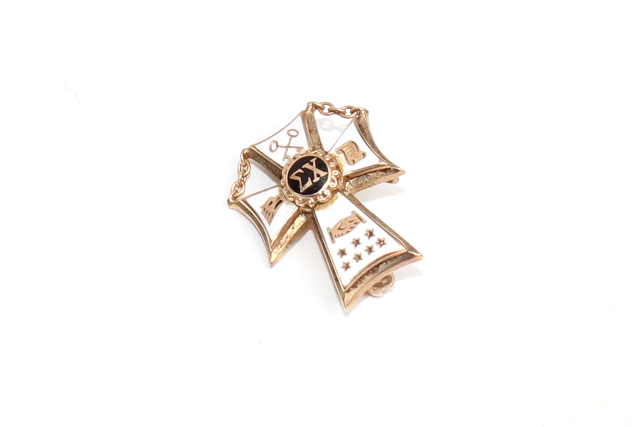 Pair of 10K Gold Fraternal Order Pinbacks
