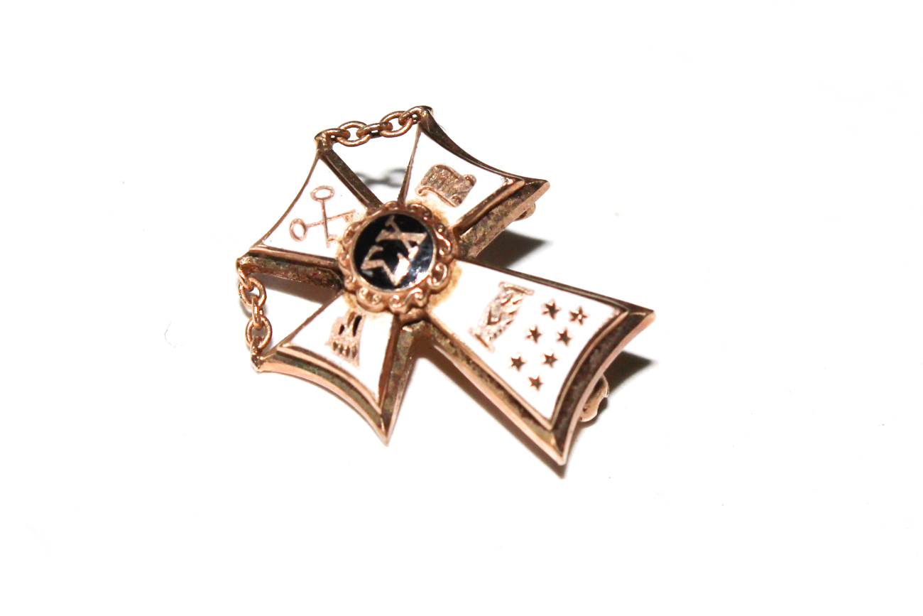 Pair of 10K Gold Fraternal Order Pinbacks