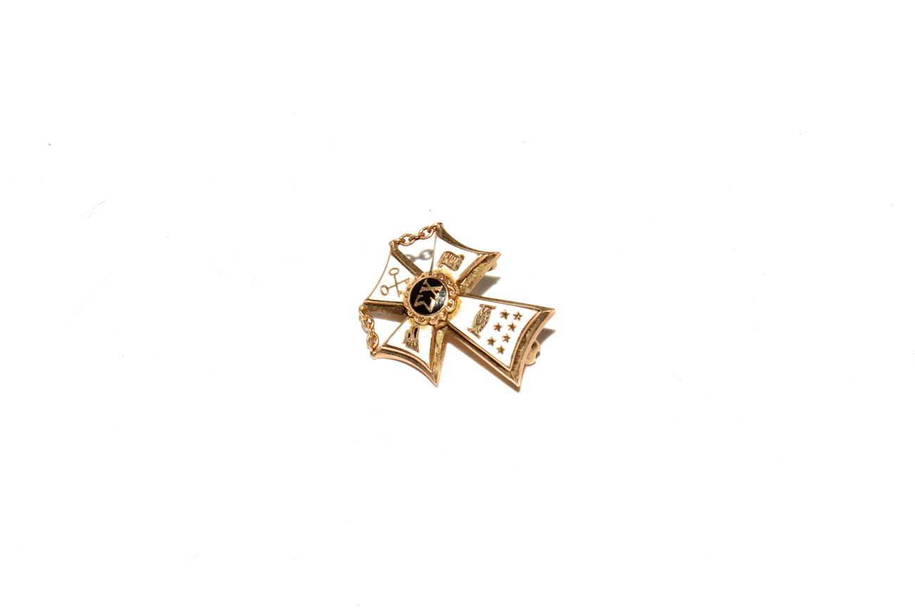 Pair of 10K Gold Fraternal Order Pinbacks