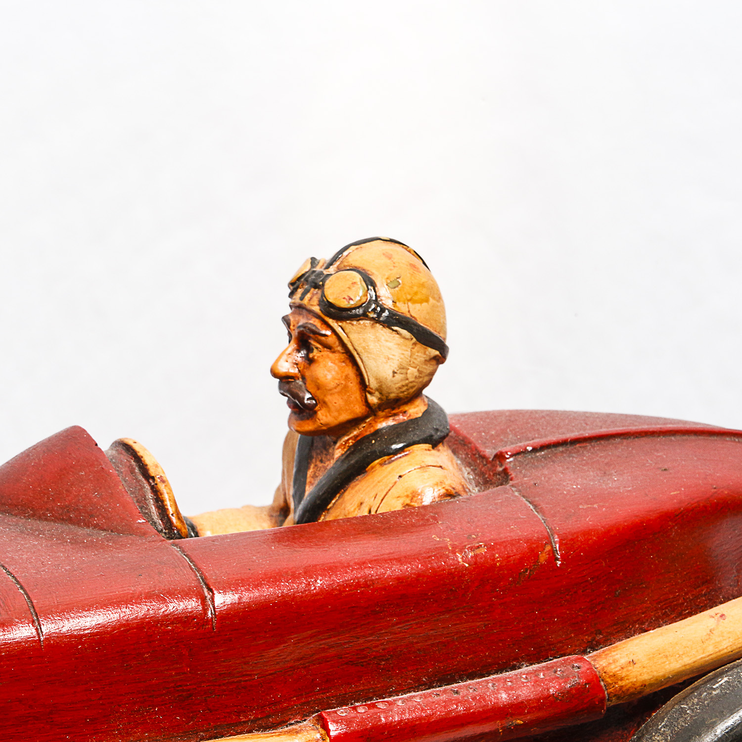 Large Vintage-Inspired Race Car and Driver Figure