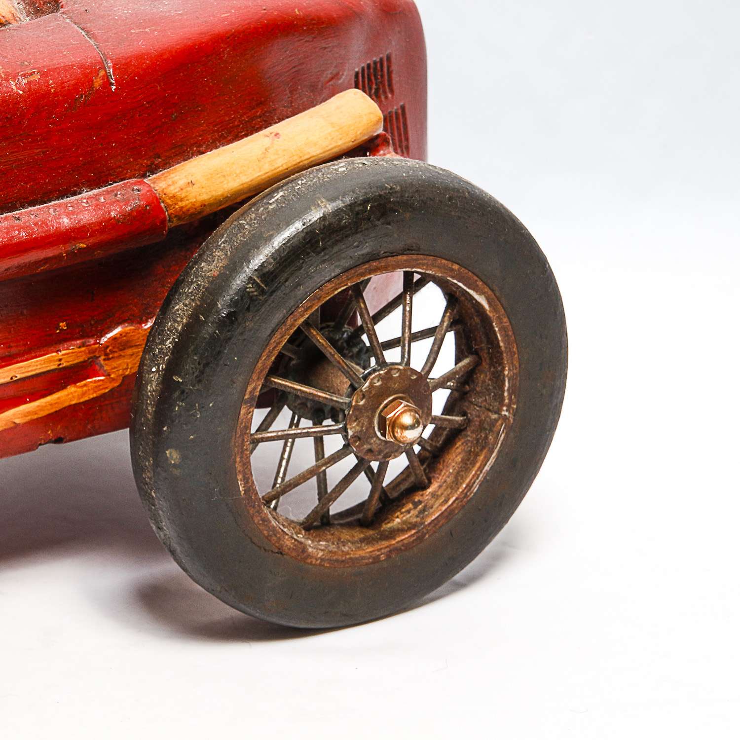 Large Vintage-Inspired Race Car and Driver Figure