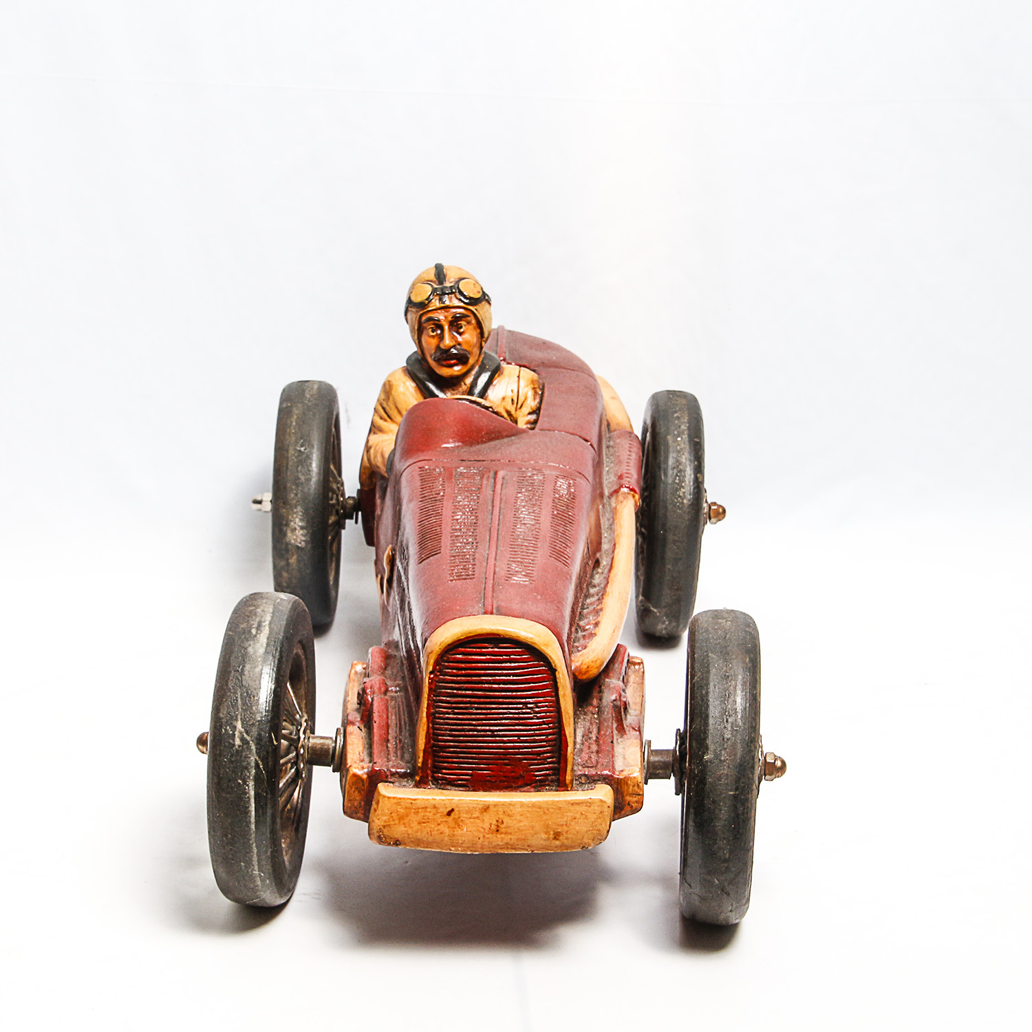 Large Vintage-Inspired Race Car and Driver Figure