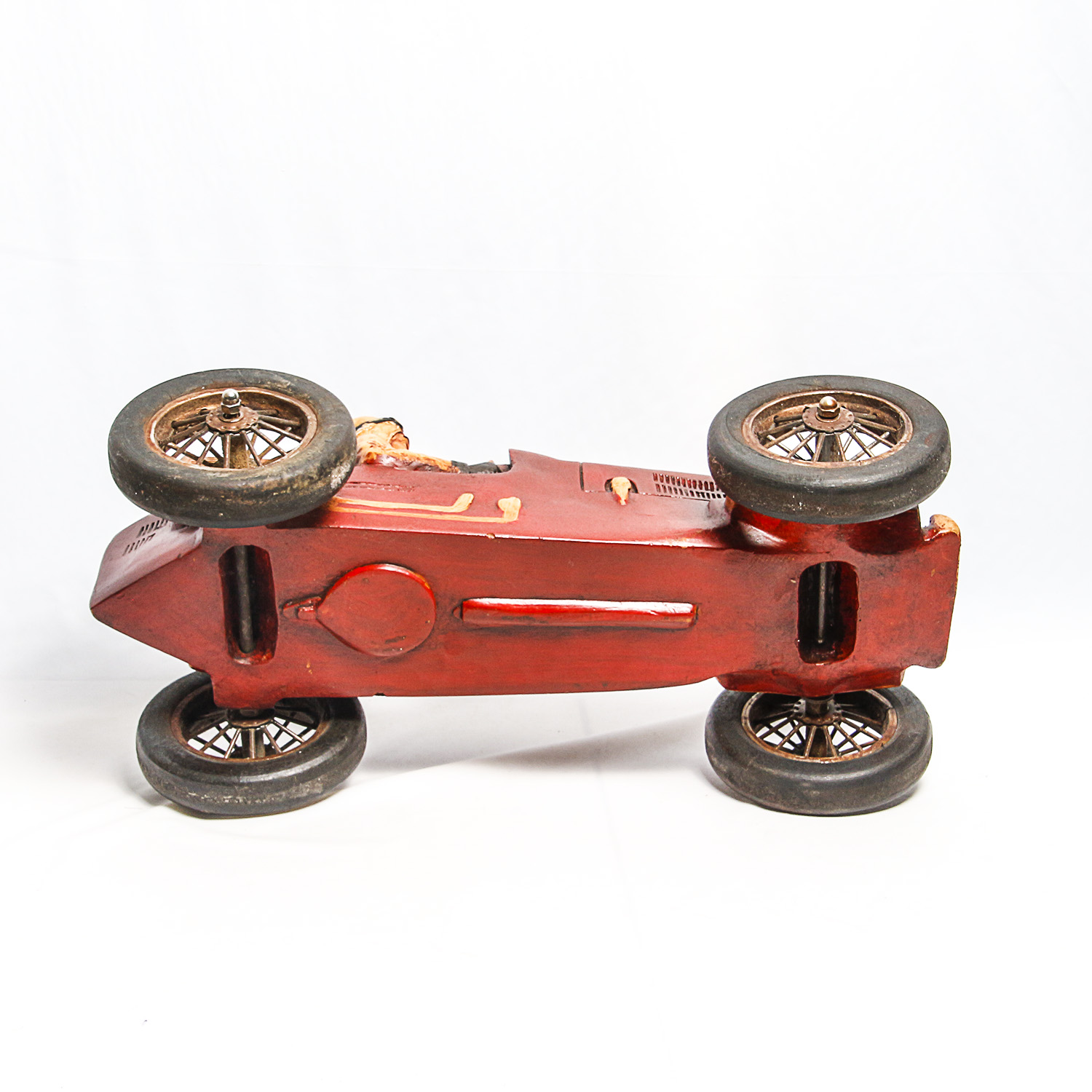 Large Vintage-Inspired Race Car and Driver Figure