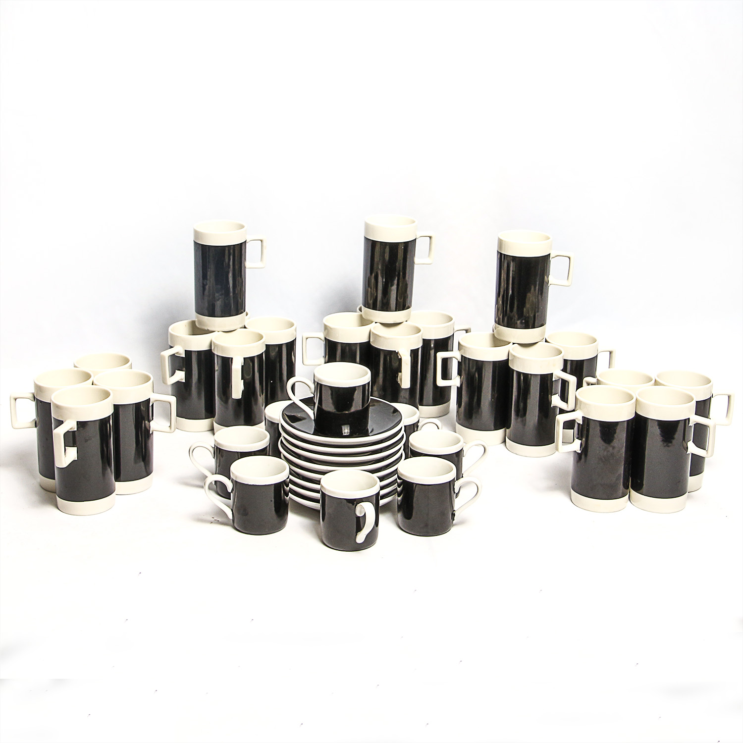 Vintage Black and White Braniff Abco Tableware