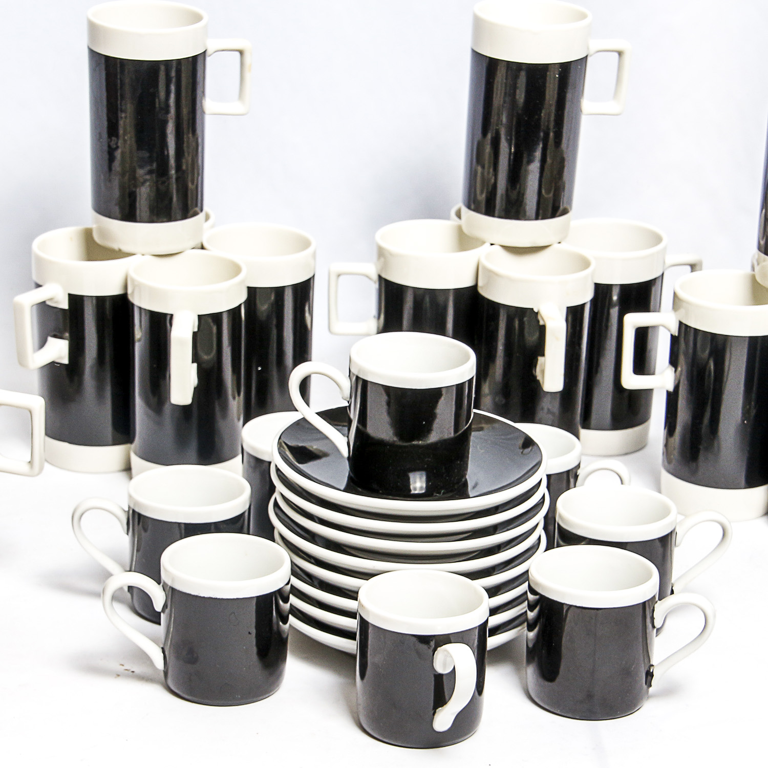 Vintage Black and White Braniff Abco Tableware