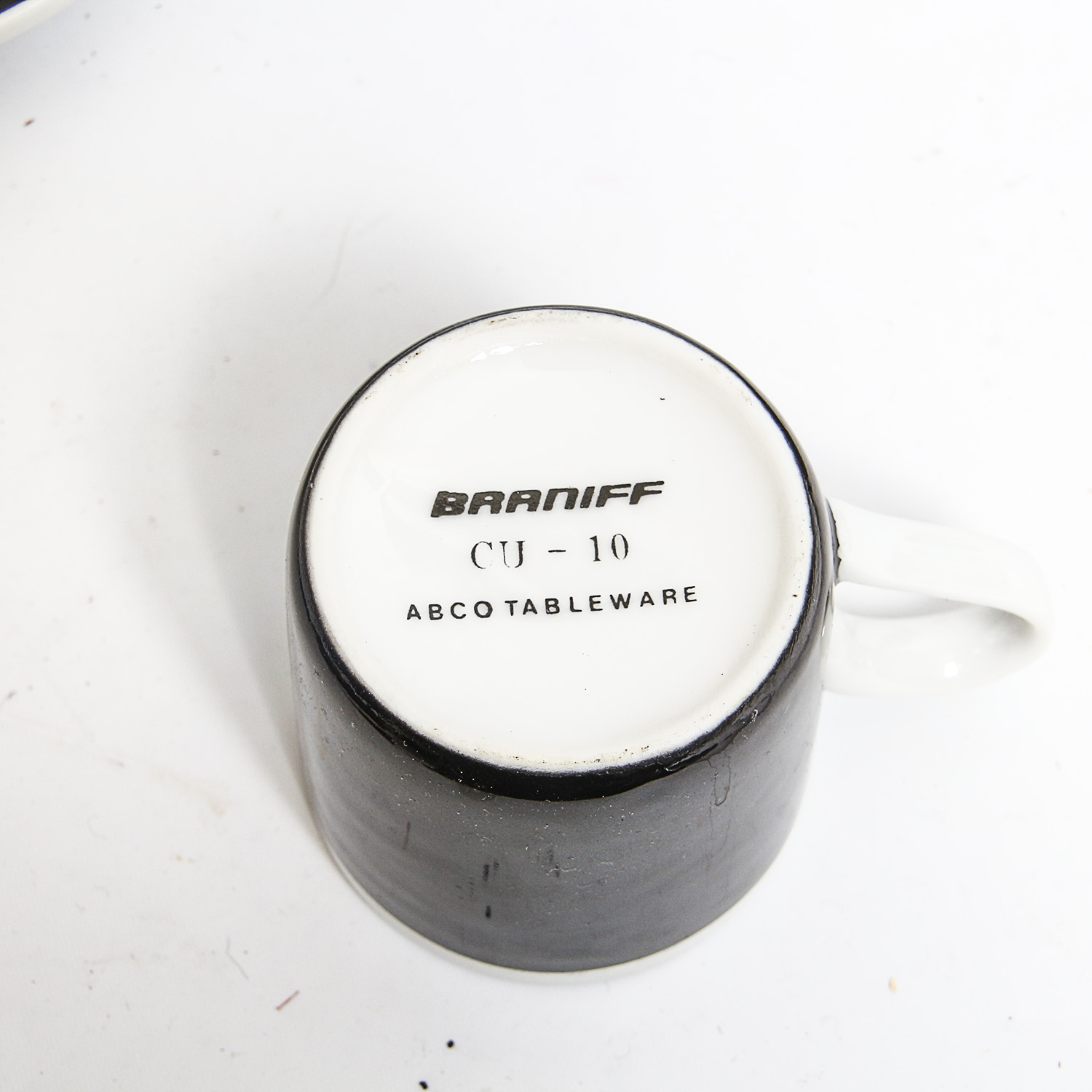 Vintage Black and White Braniff Abco Tableware