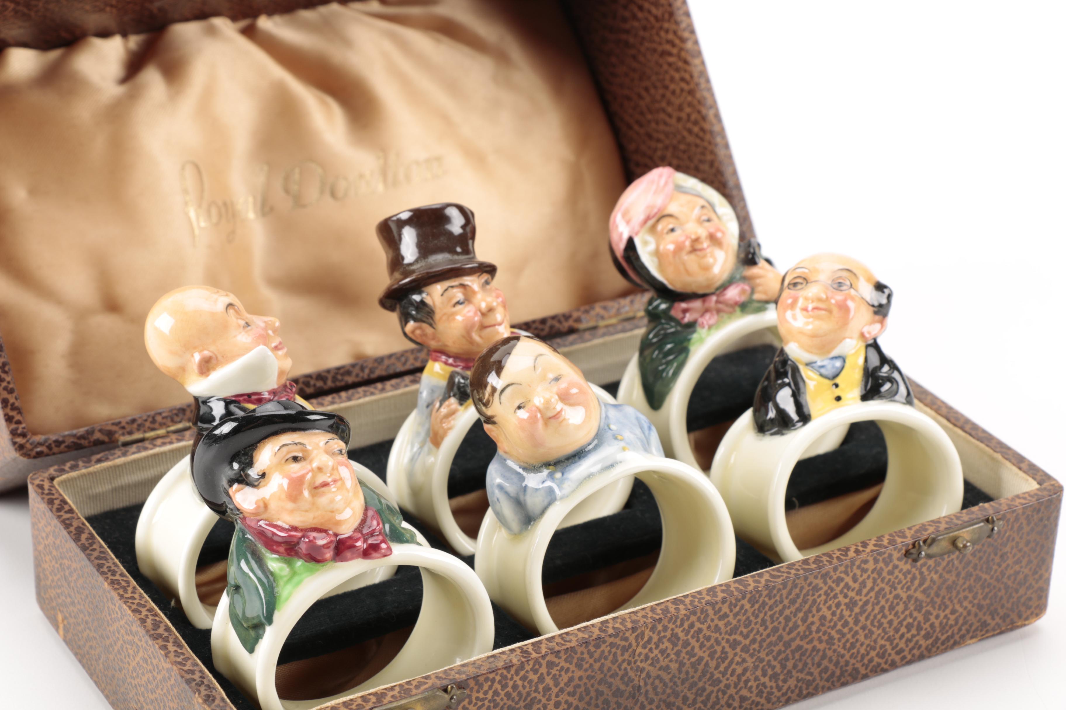 Royal Doulton Napkin Rings Featuring Charles Dickens Characters