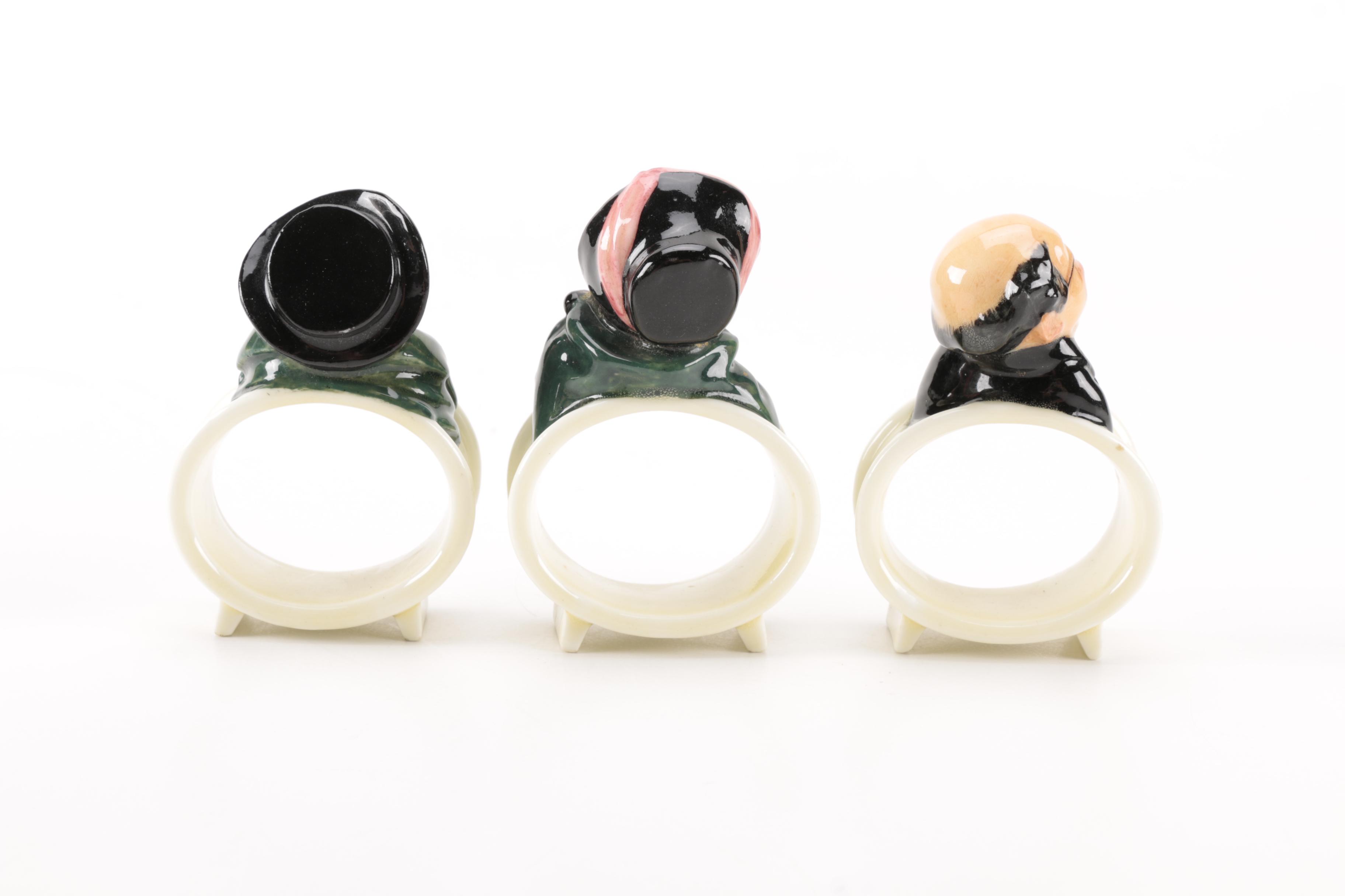 Royal Doulton Napkin Rings Featuring Charles Dickens Characters