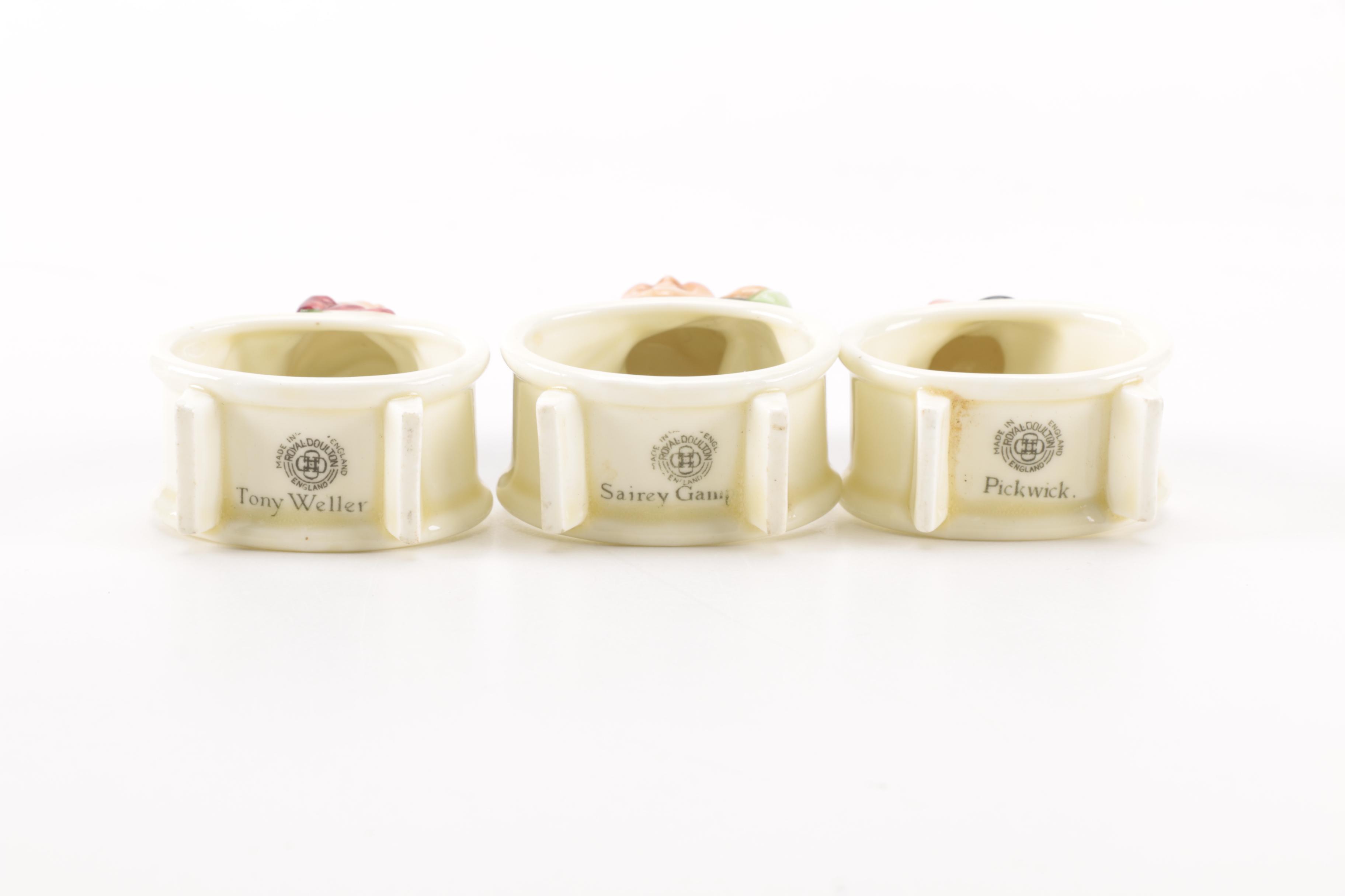 Royal Doulton Napkin Rings Featuring Charles Dickens Characters