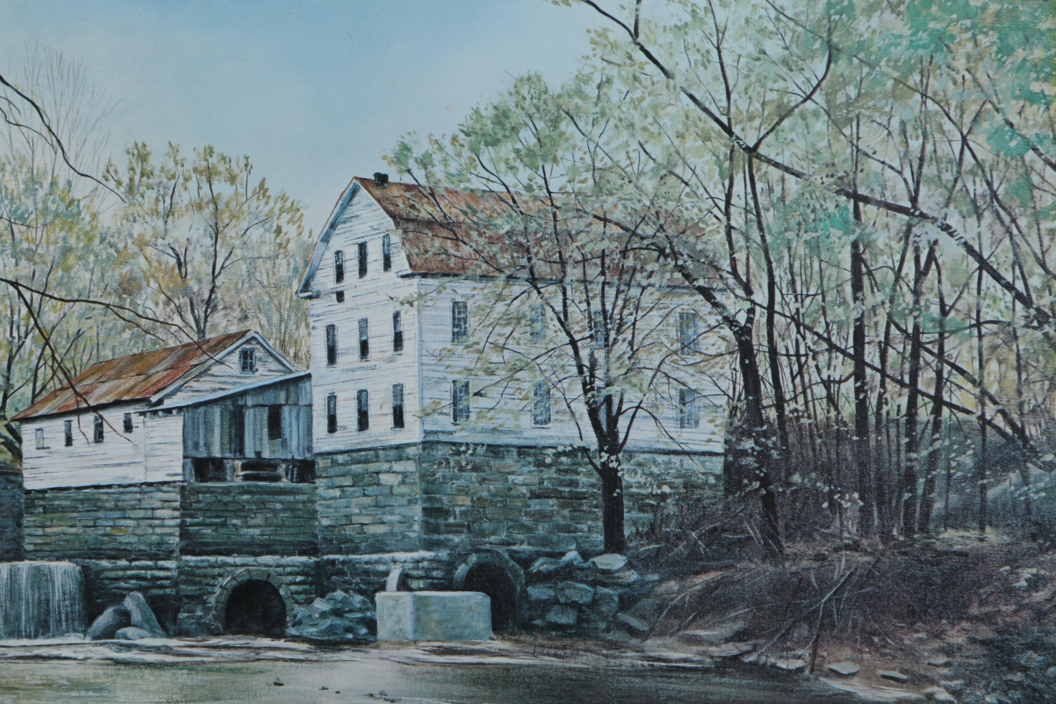 Offset Lithograph After Calvin Maglinger's "Falls of Rough"