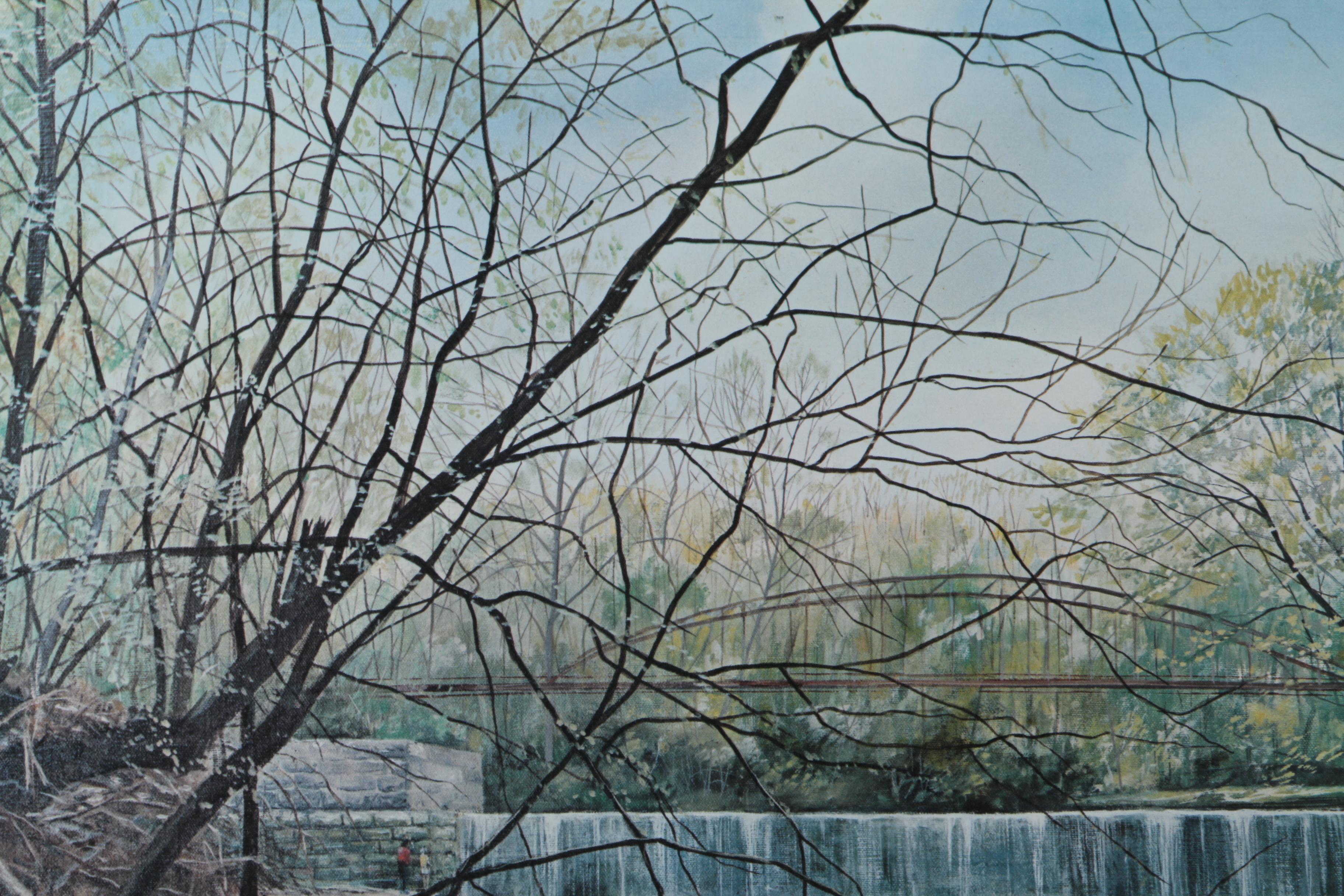 Offset Lithograph After Calvin Maglinger's "Falls of Rough"