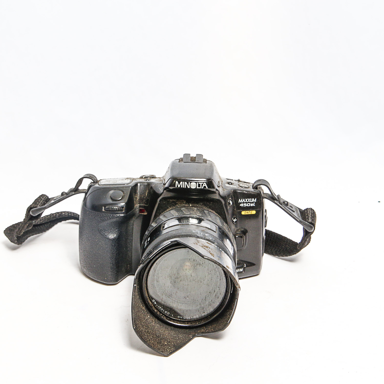 Minolta Film Camera with Zoom Lens and Accessories