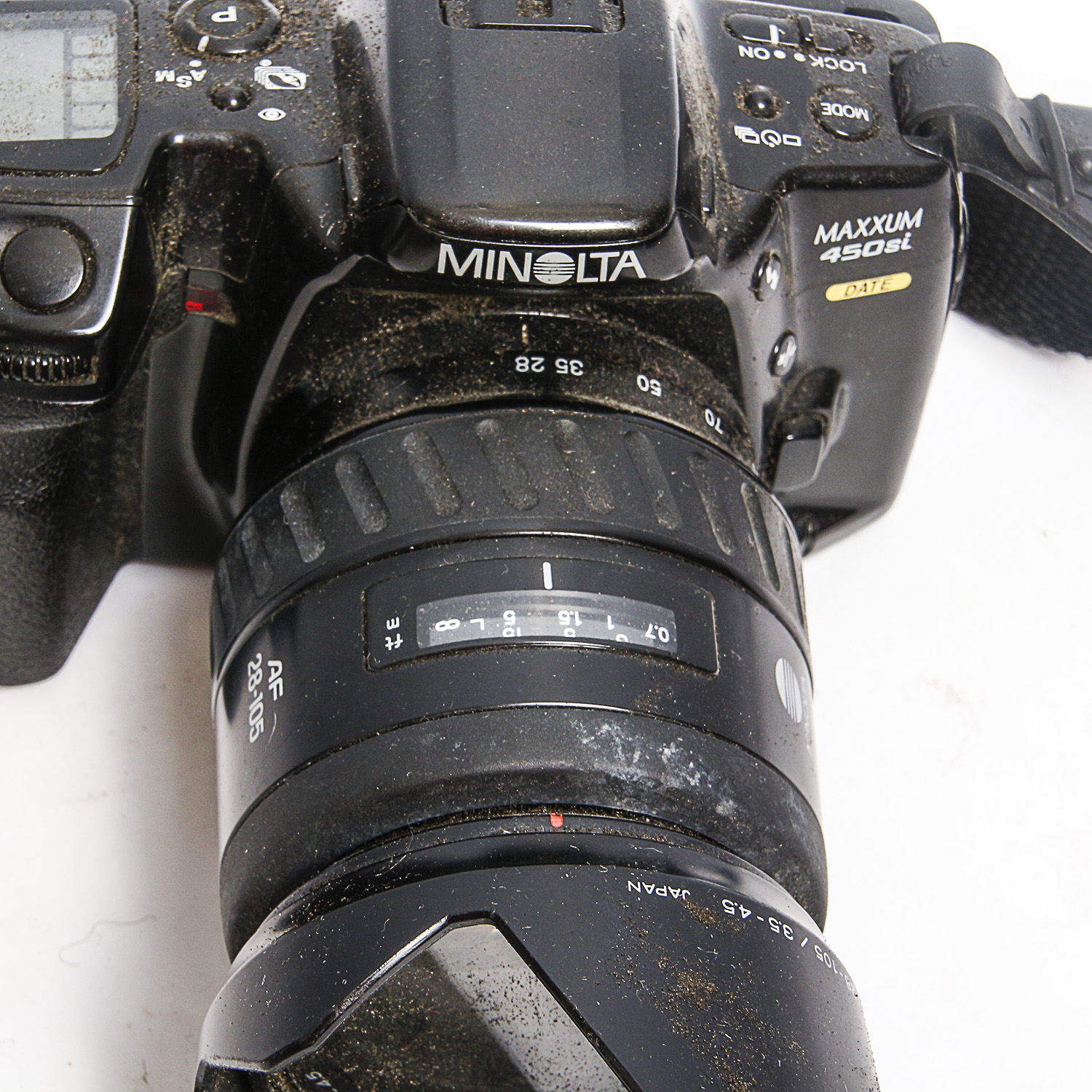 Minolta Film Camera with Zoom Lens and Accessories