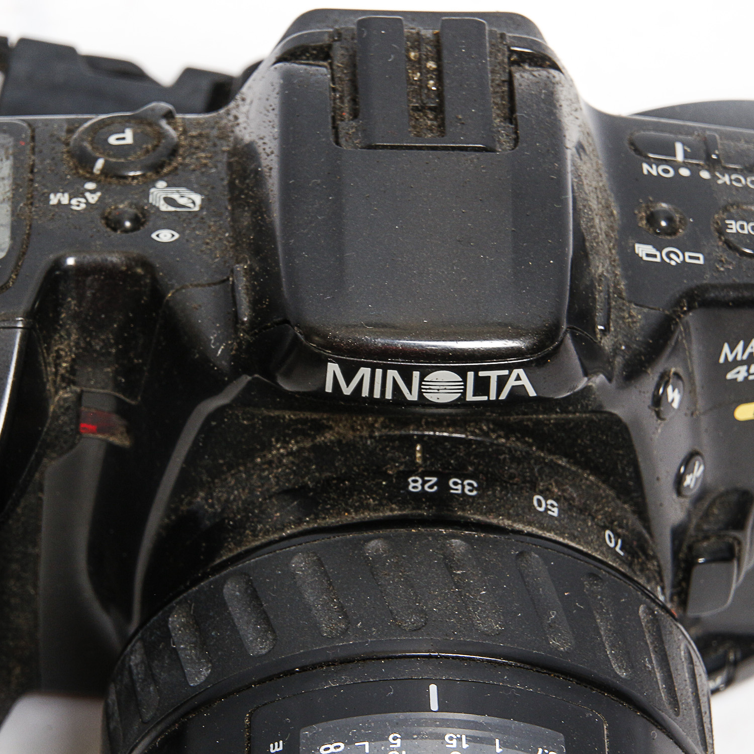 Minolta Film Camera with Zoom Lens and Accessories