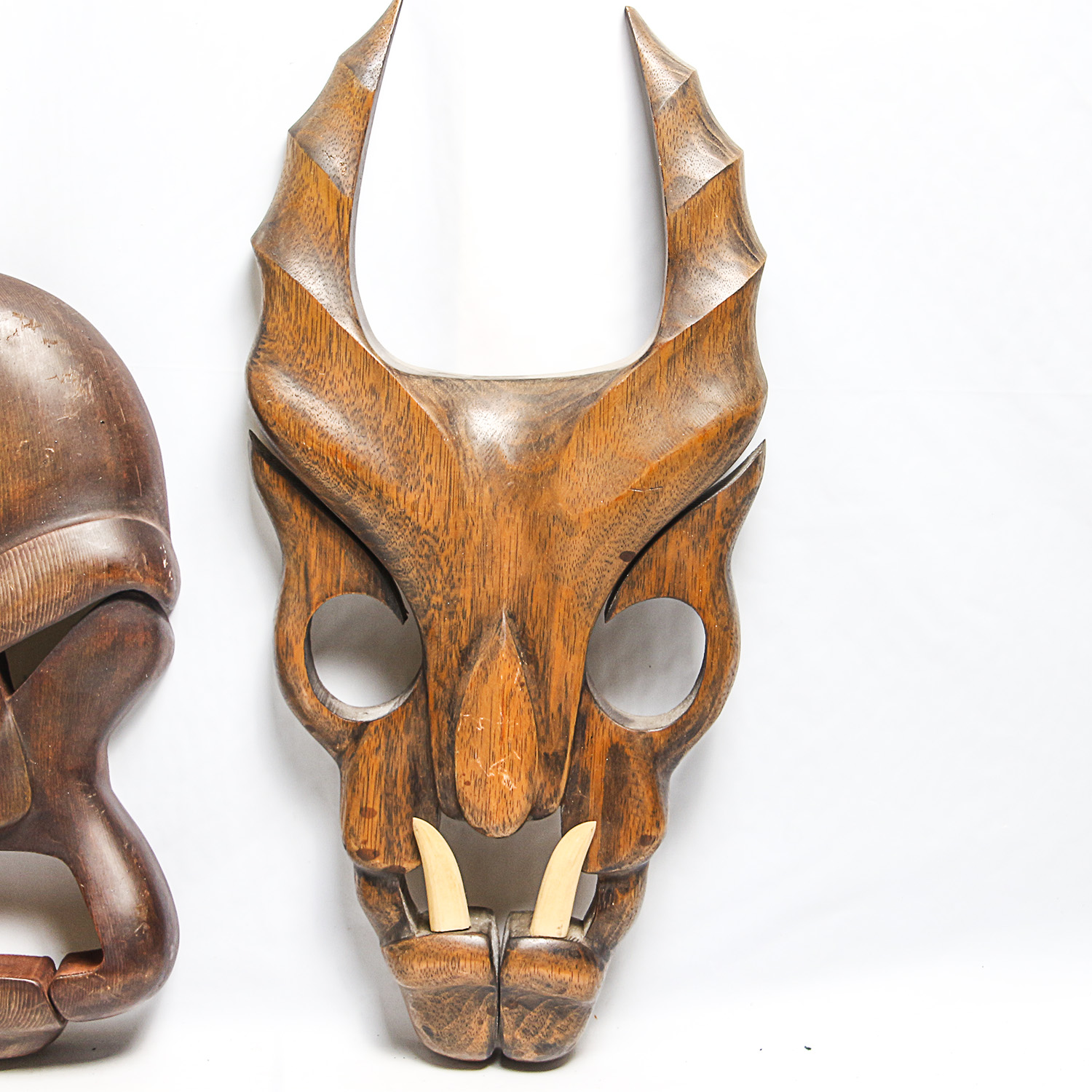 Pair of Carved Wooden Masks